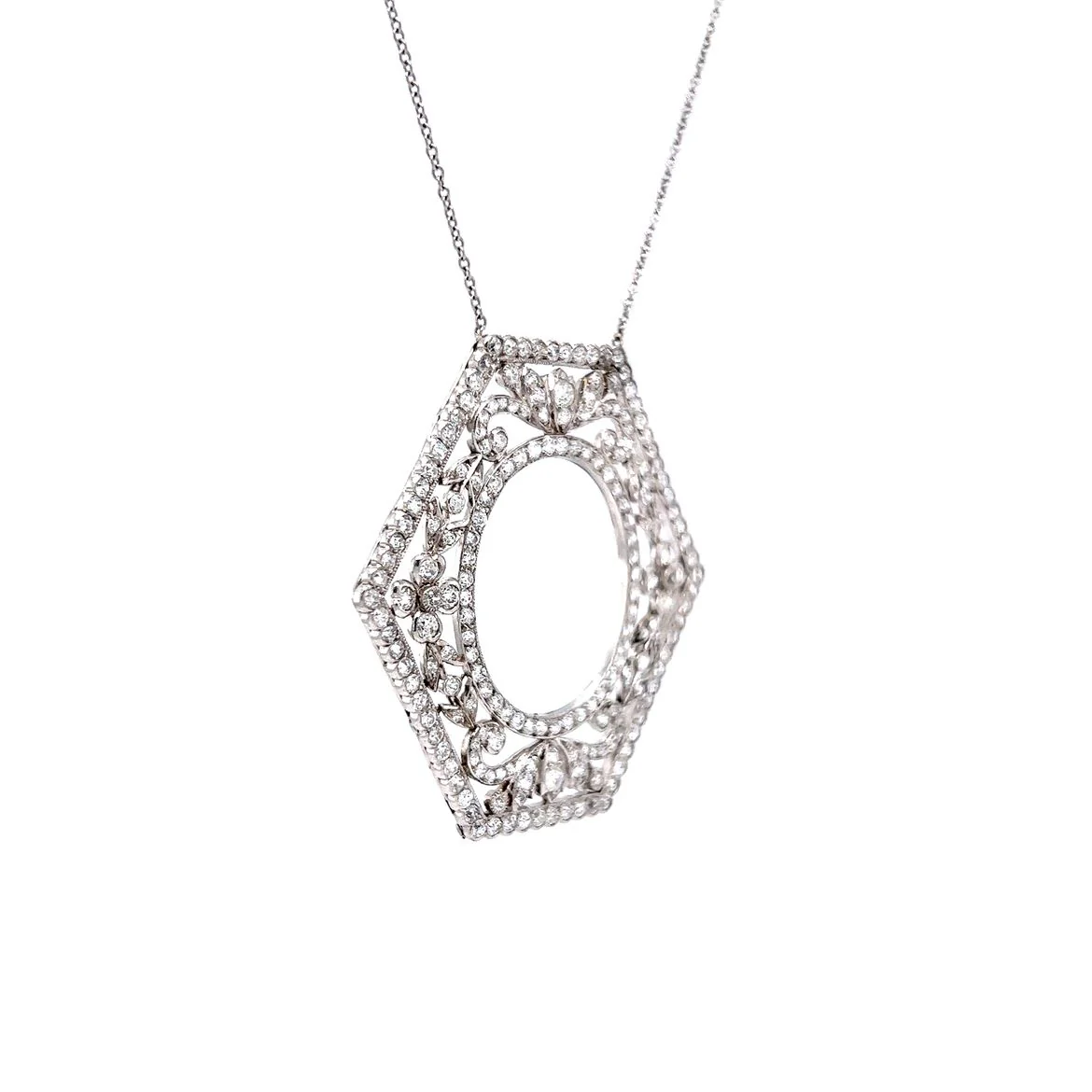 5.00 Carat Antique Art Deco Diamond Necklace in Platinum - Image 3