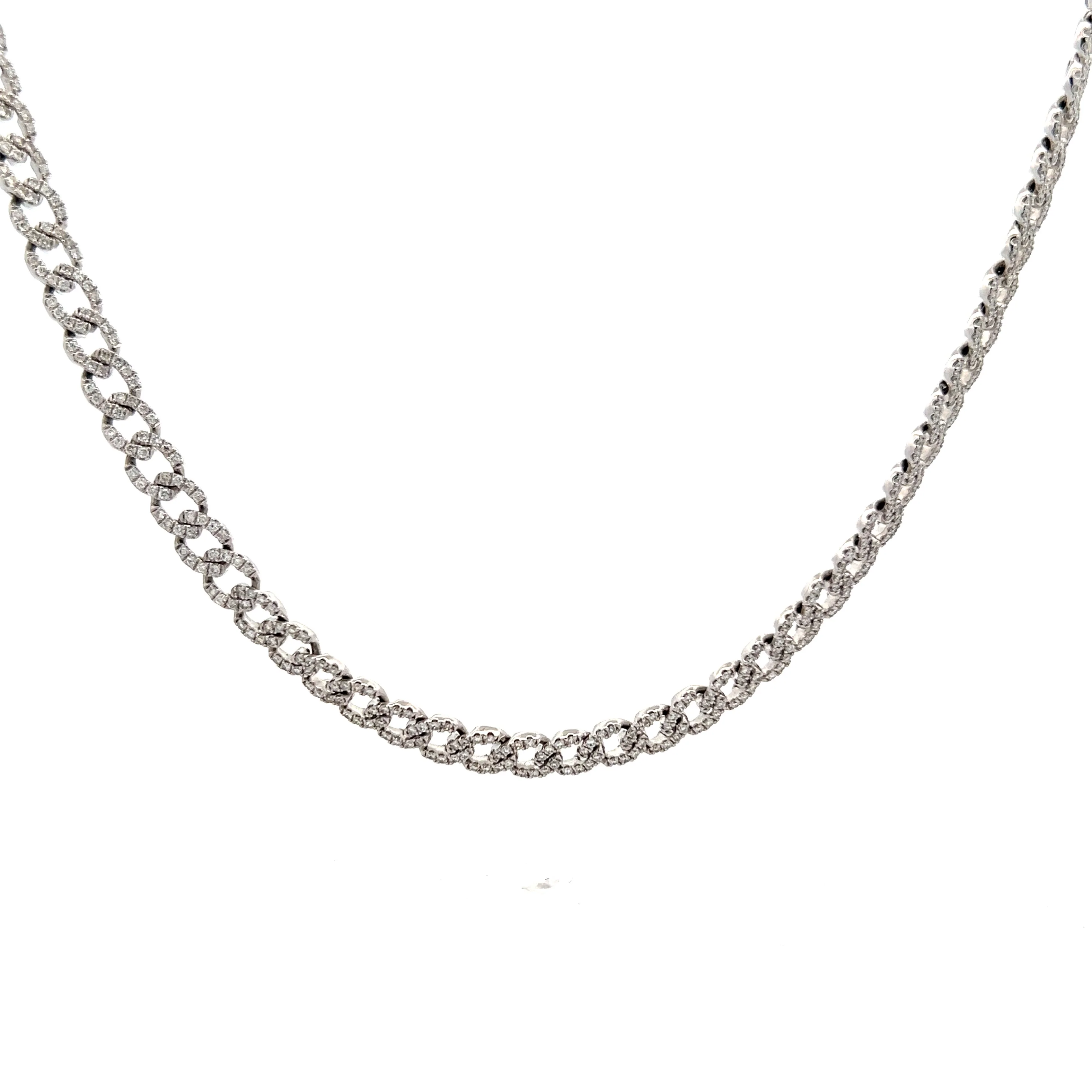 5.00 Diamond Chain Necklace in 18k White Gold