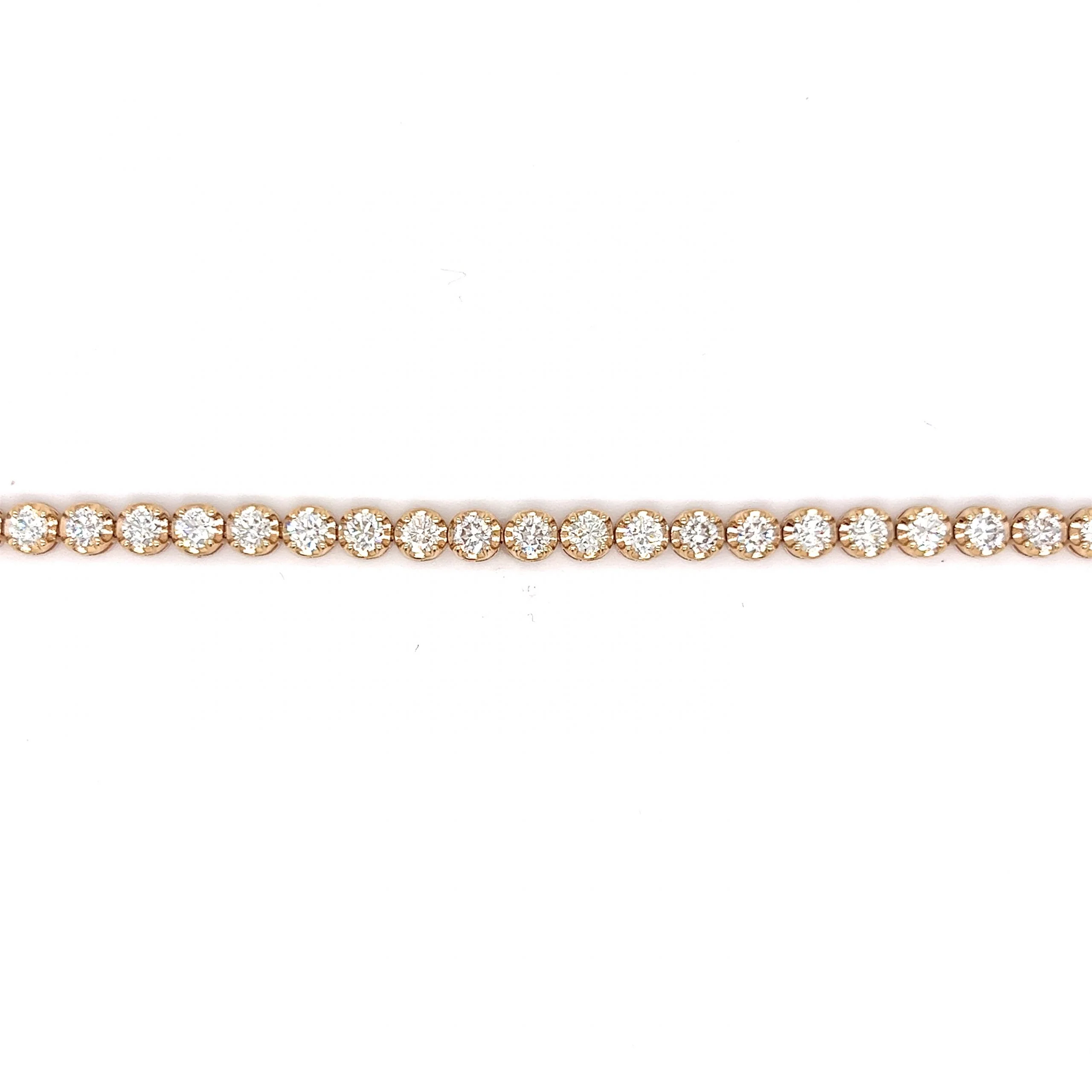 5.00 Round Brilliant Diamond Tennis Bracelet in 14k Yellow Gold - Image 4
