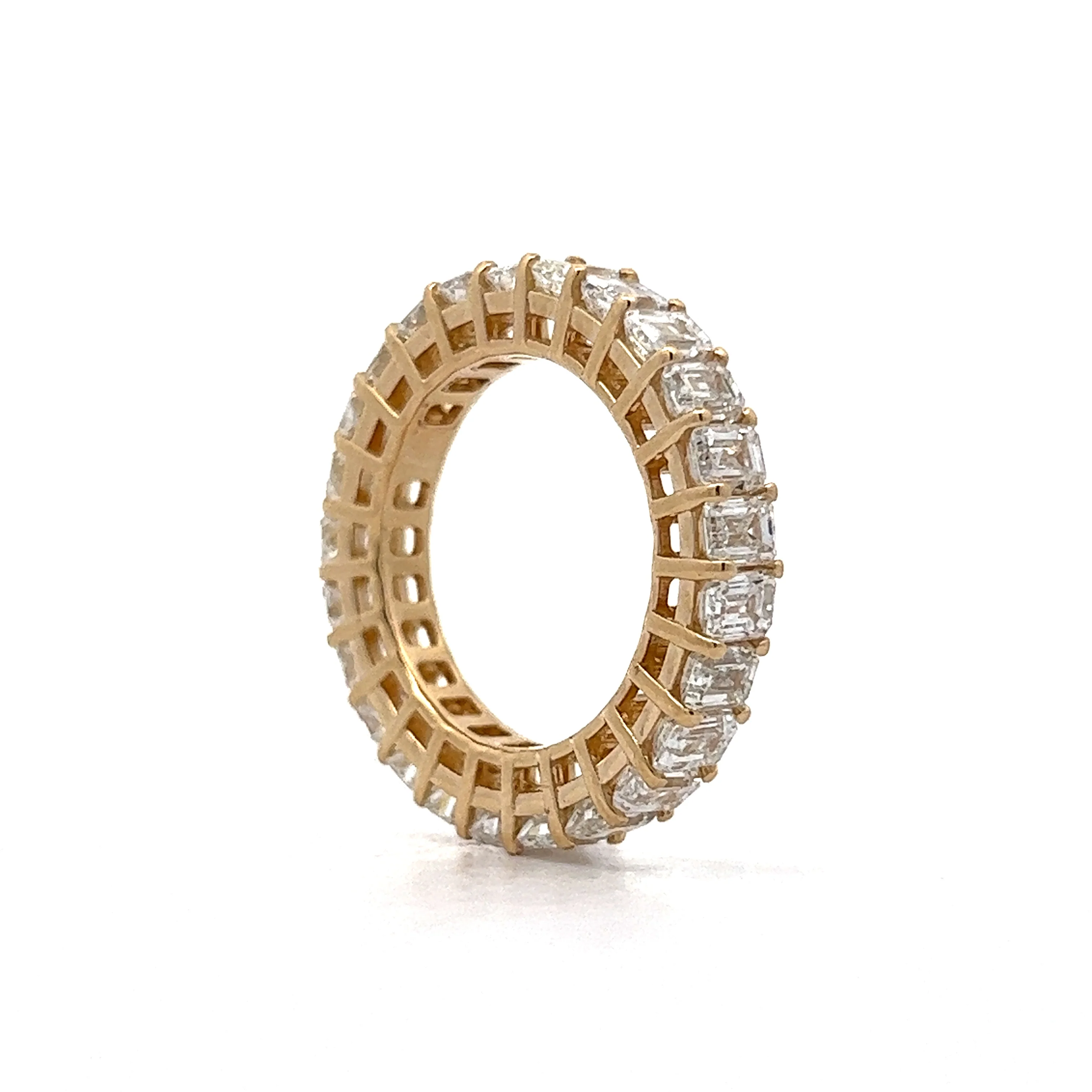5.00 Emerald Cut Diamond Eternity Band in 18k Yellow Gold - Image 5