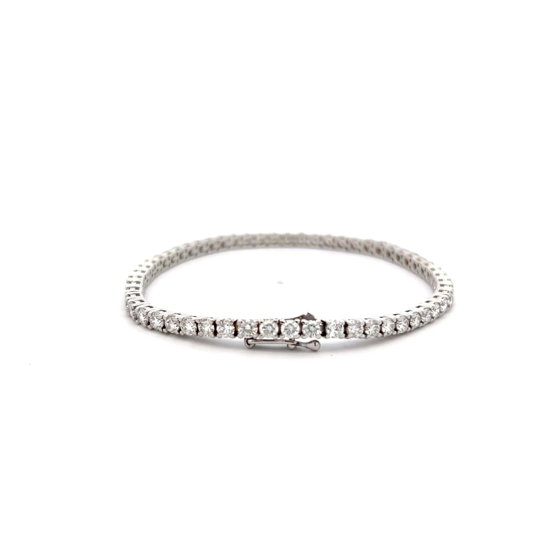 5.01 Round Diamond Tennis Bracelet in 14k White Gold - Image 4