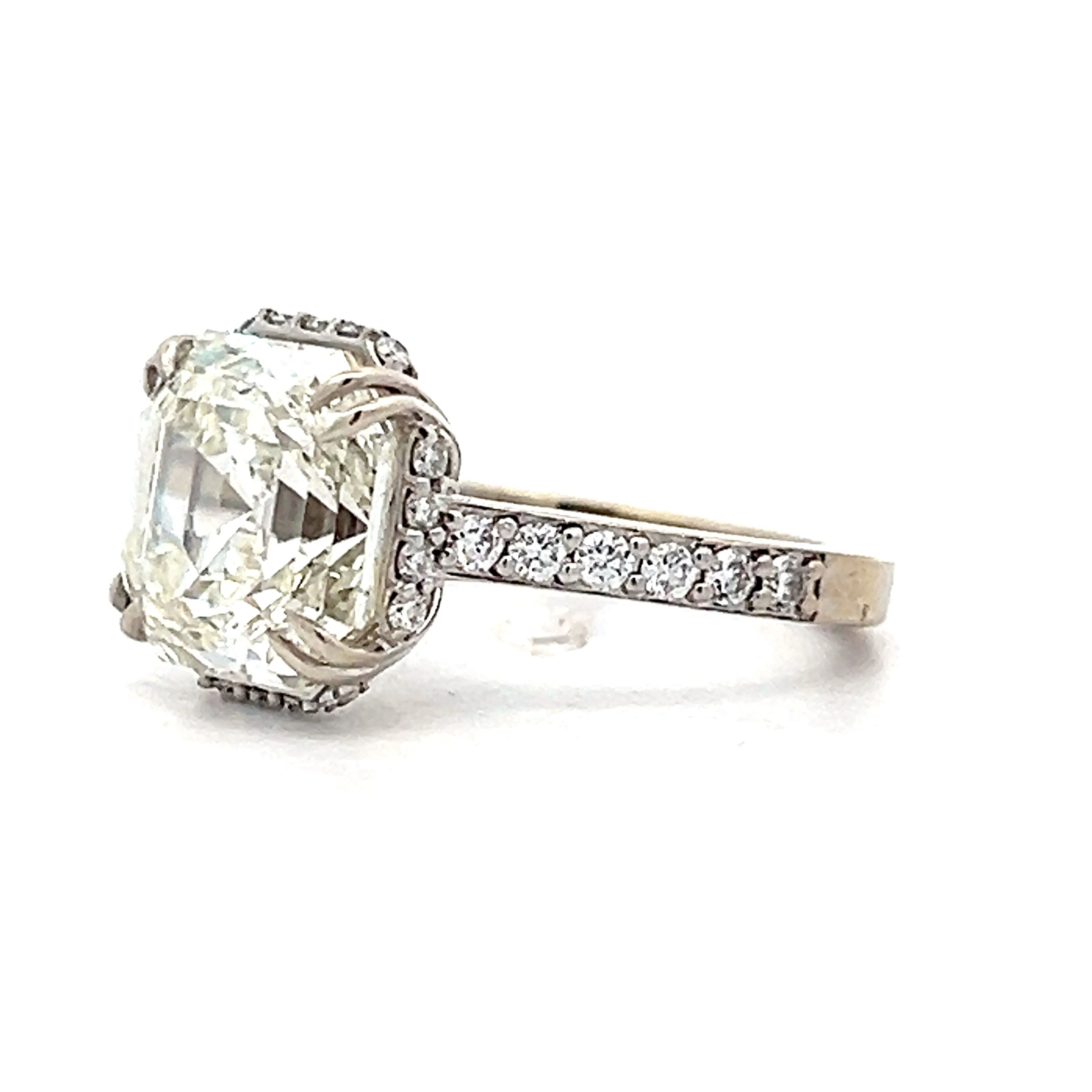 5.04 Asscher Cut Diamond Engagement Ring in White Gold - Image 2