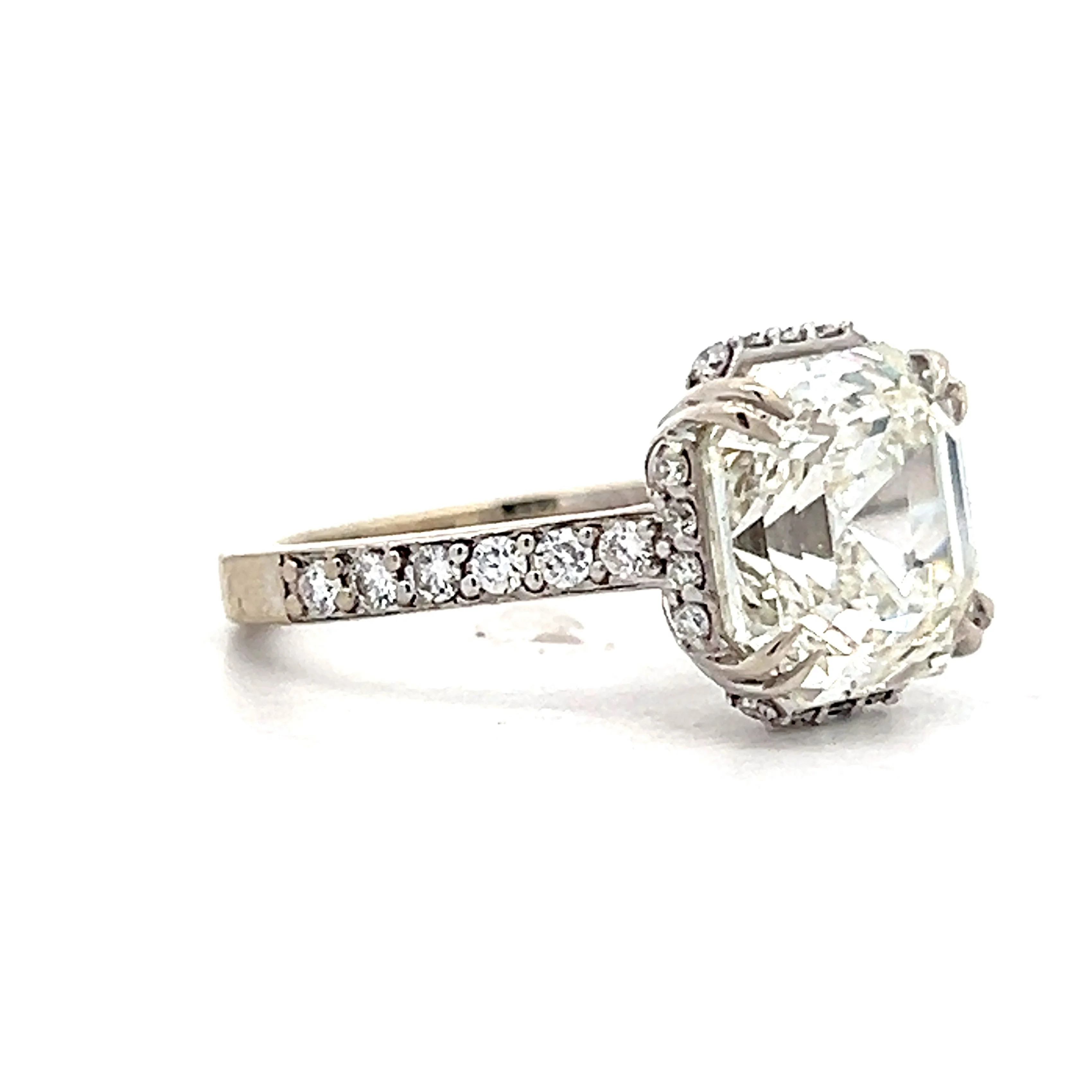 5.04 Asscher Cut Diamond Engagement Ring in White Gold - Image 3