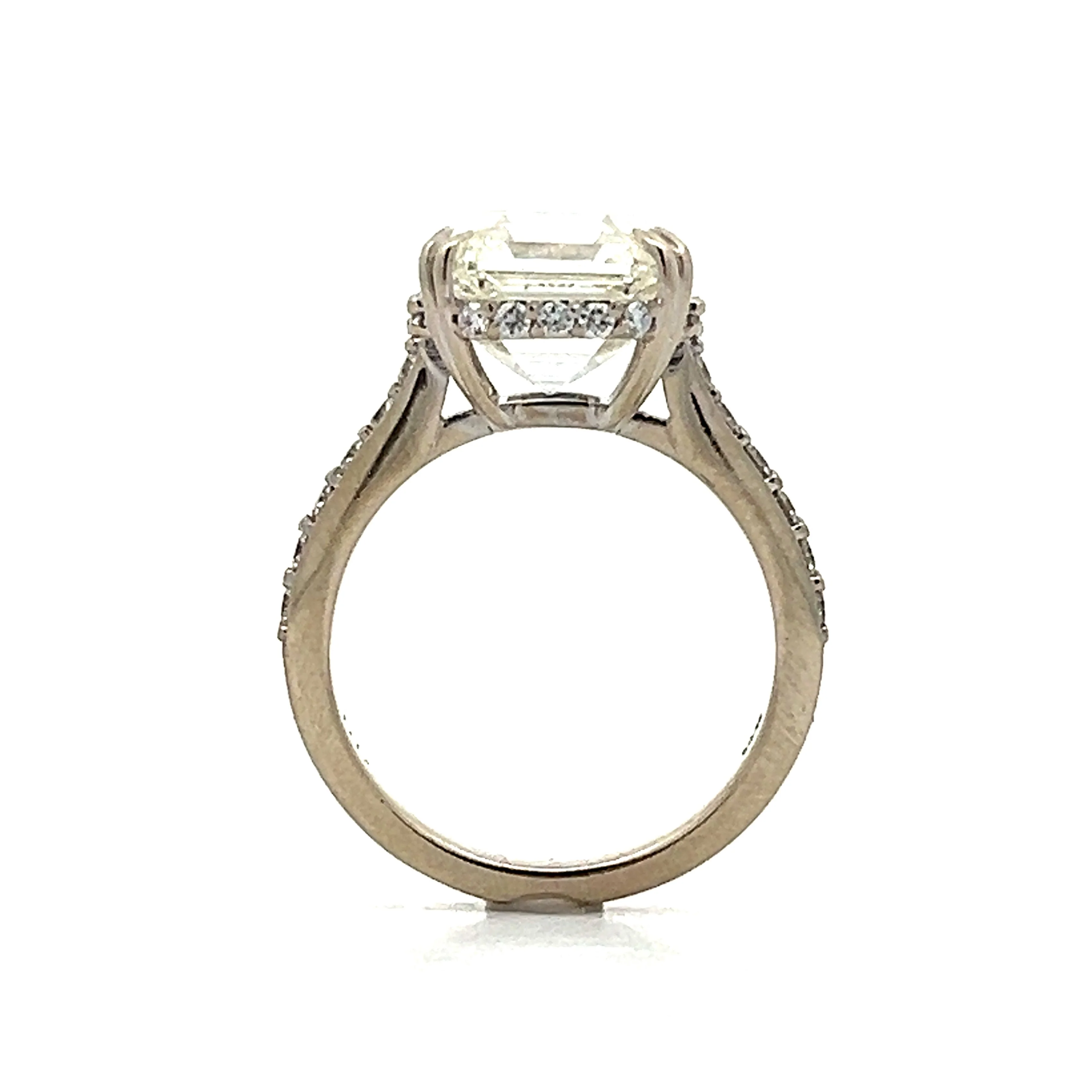 5.04 Asscher Cut Diamond Engagement Ring in White Gold - Image 4