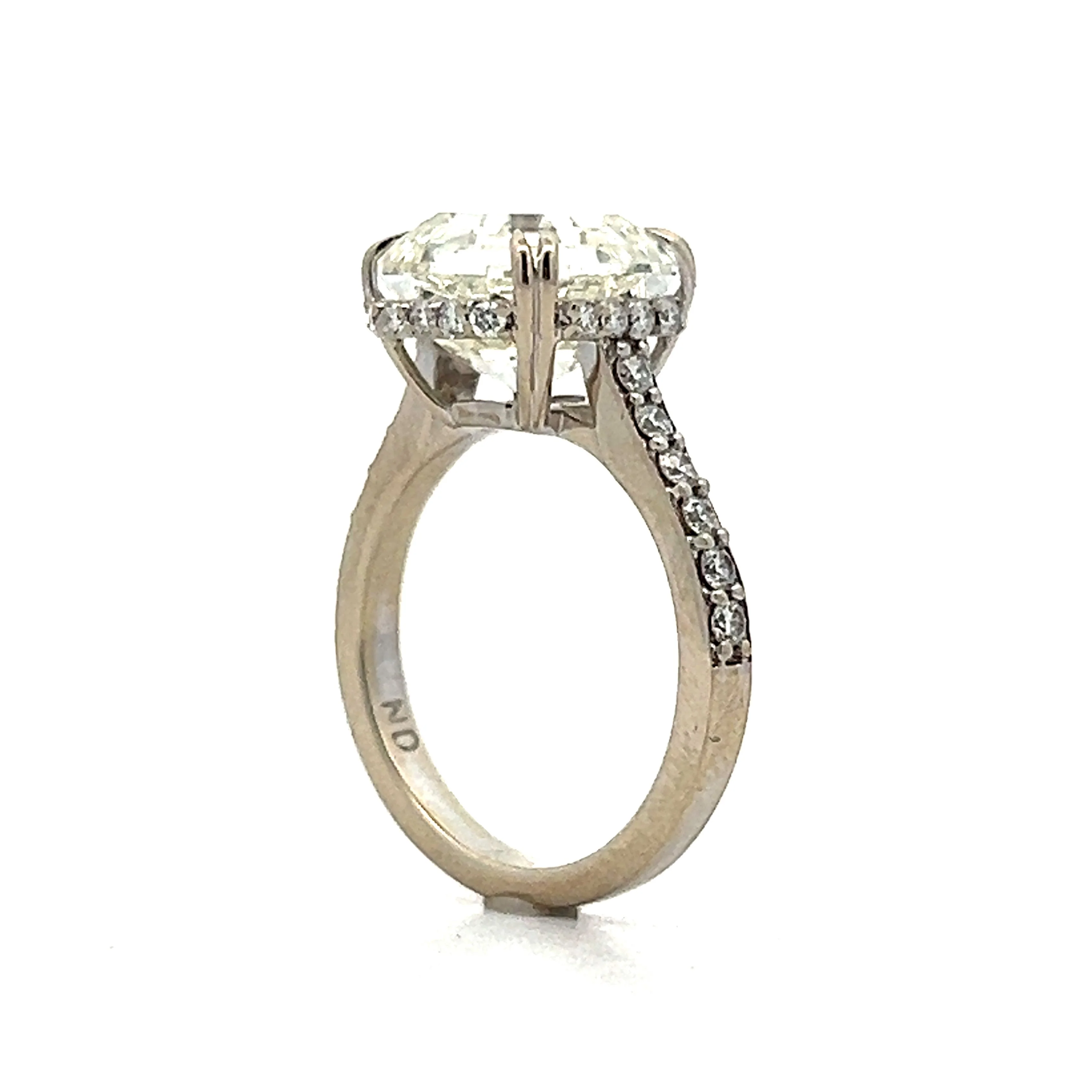 5.04 Asscher Cut Diamond Engagement Ring in White Gold - Image 5