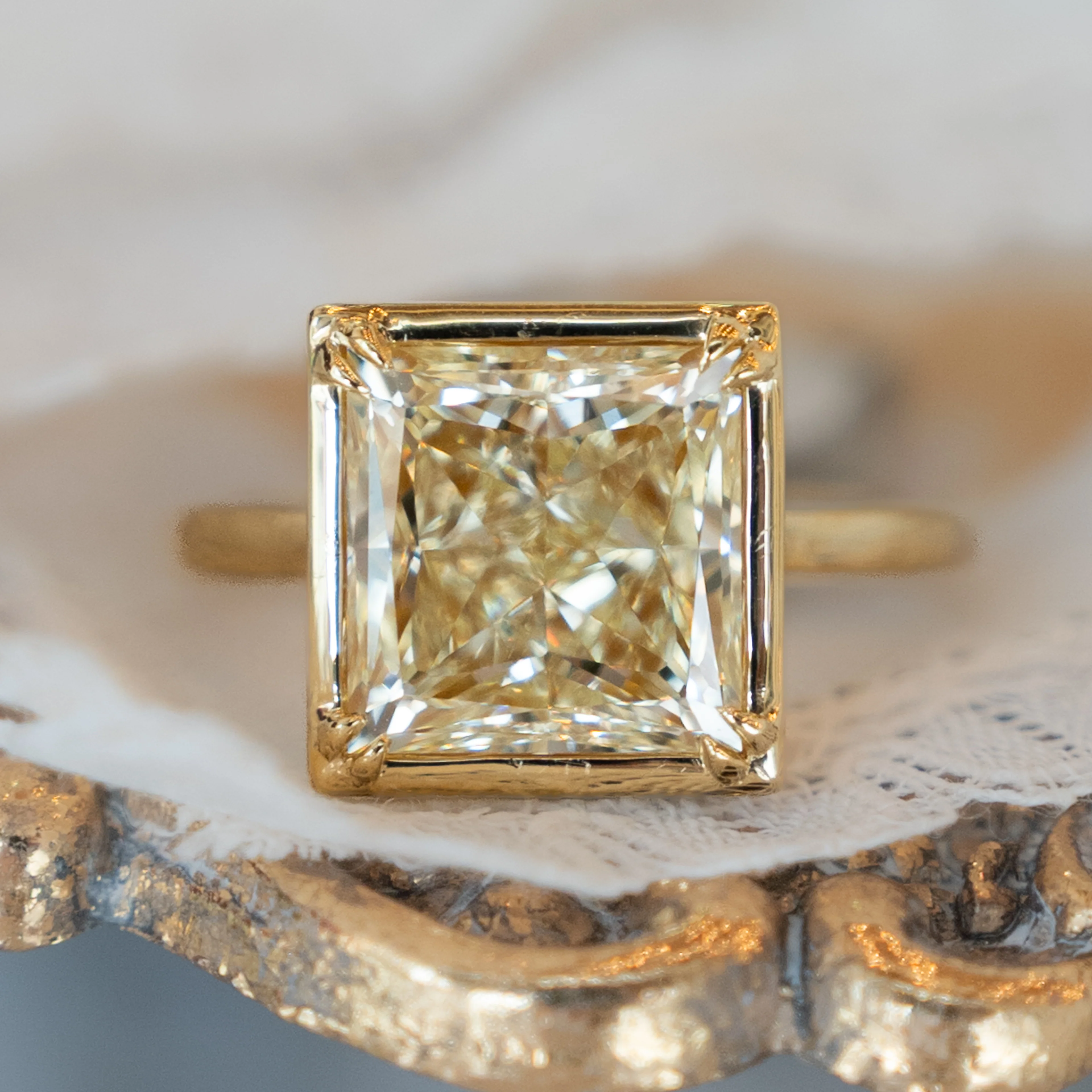 5.05 Princess Cut Diamond Engagement Ring in 18k - Image 5