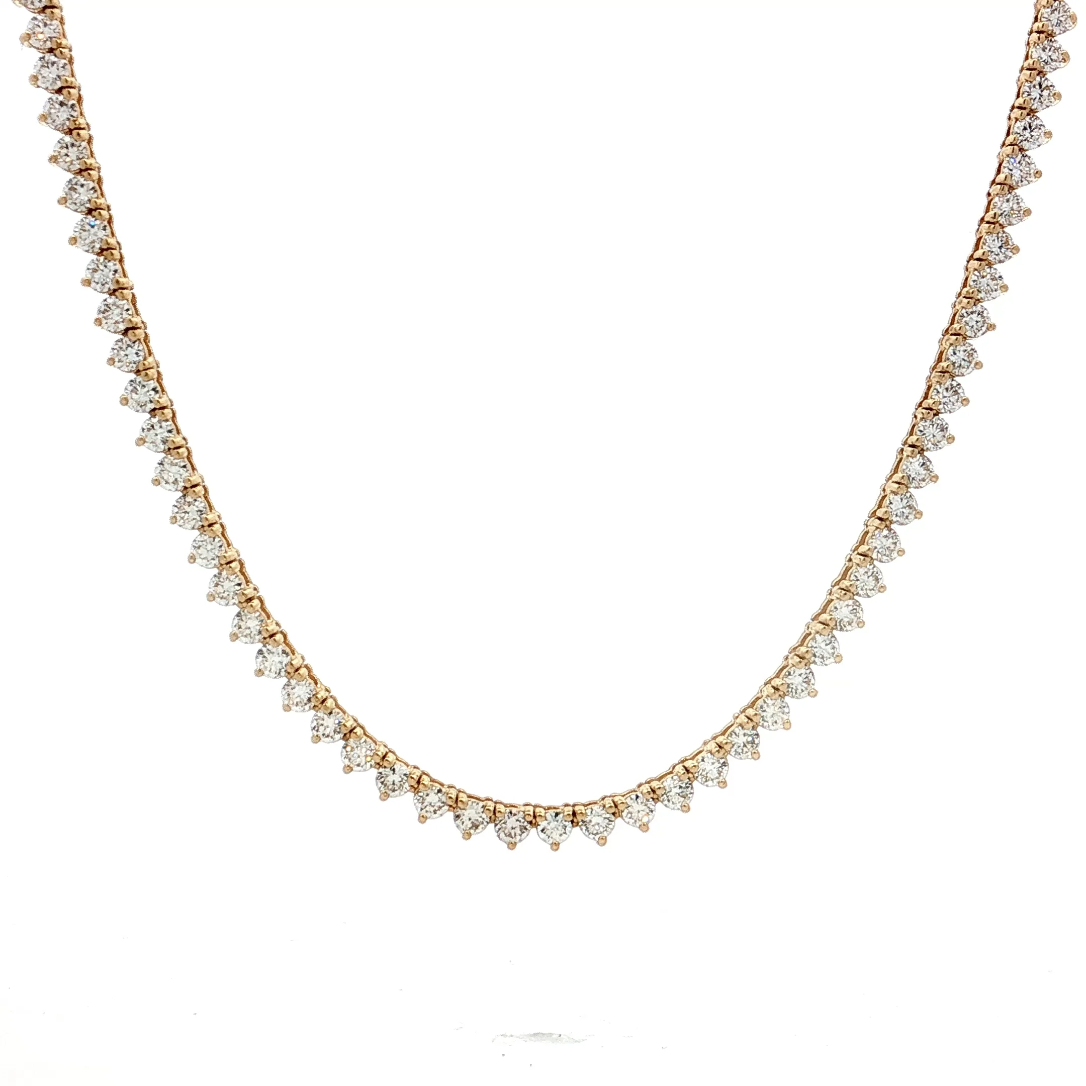 5.18 Diamond Tennis Necklace 14k Yellow Gold