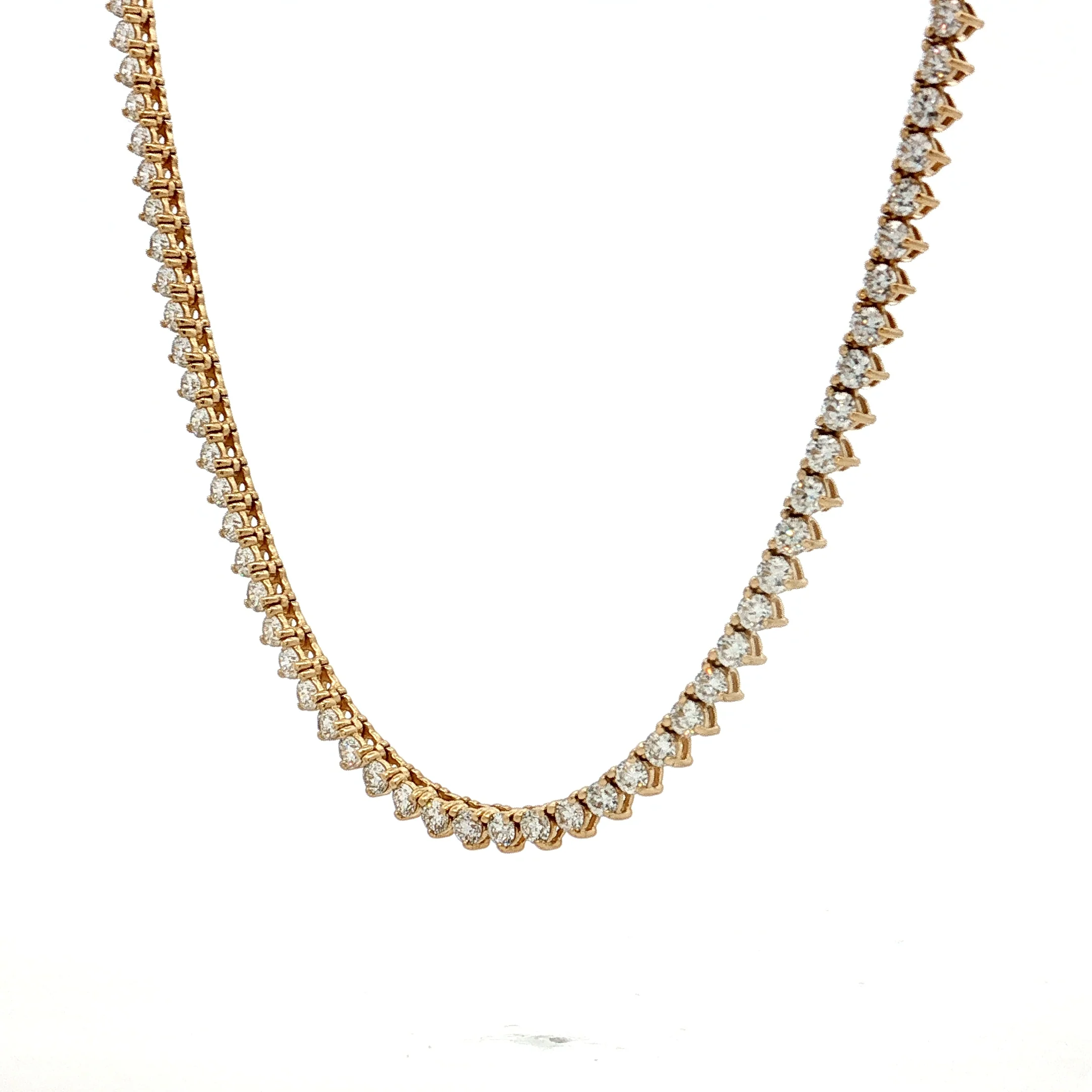 5.18 Diamond Tennis Necklace 14k Yellow Gold - Image 2