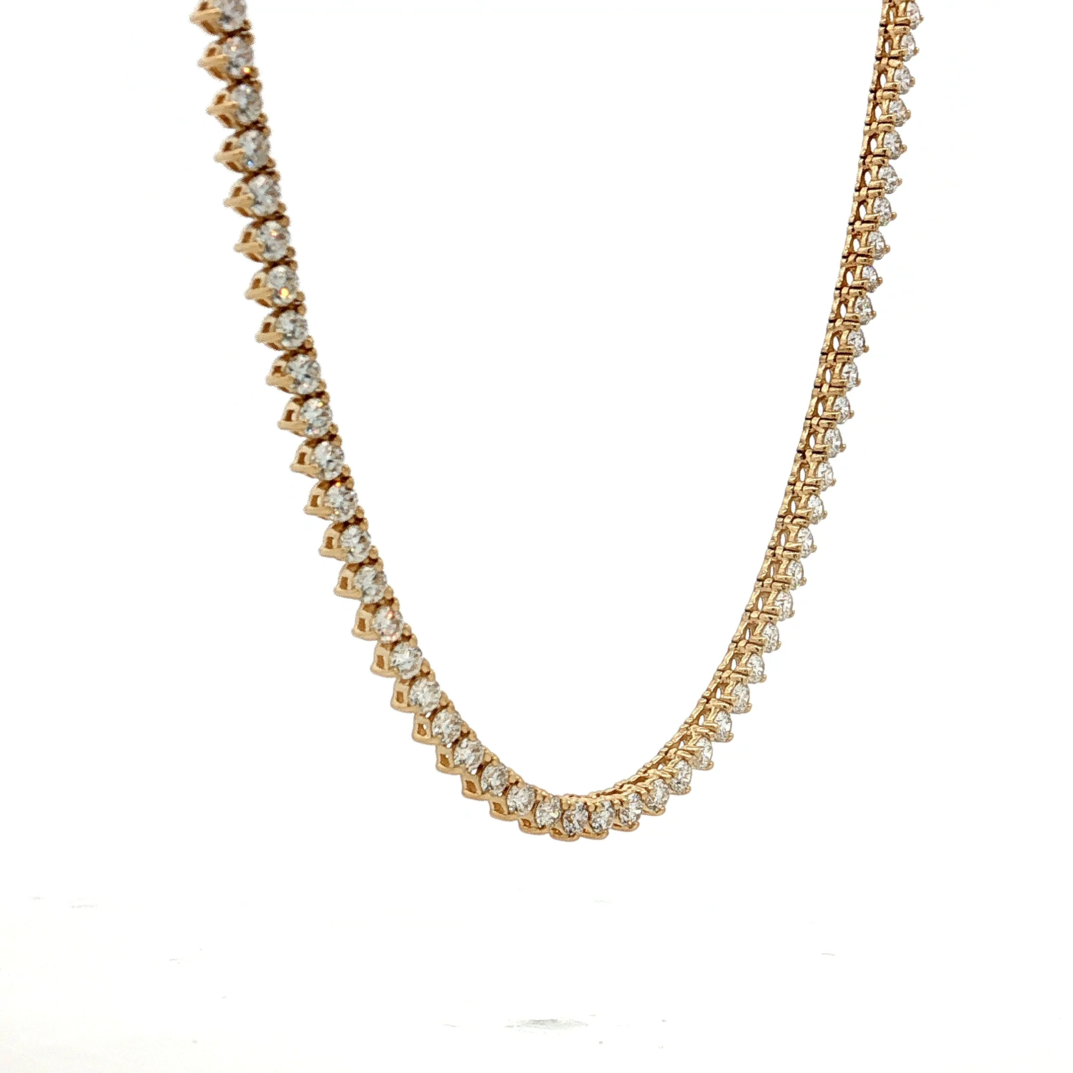 5.18 Diamond Tennis Necklace 14k Yellow Gold - Image 3
