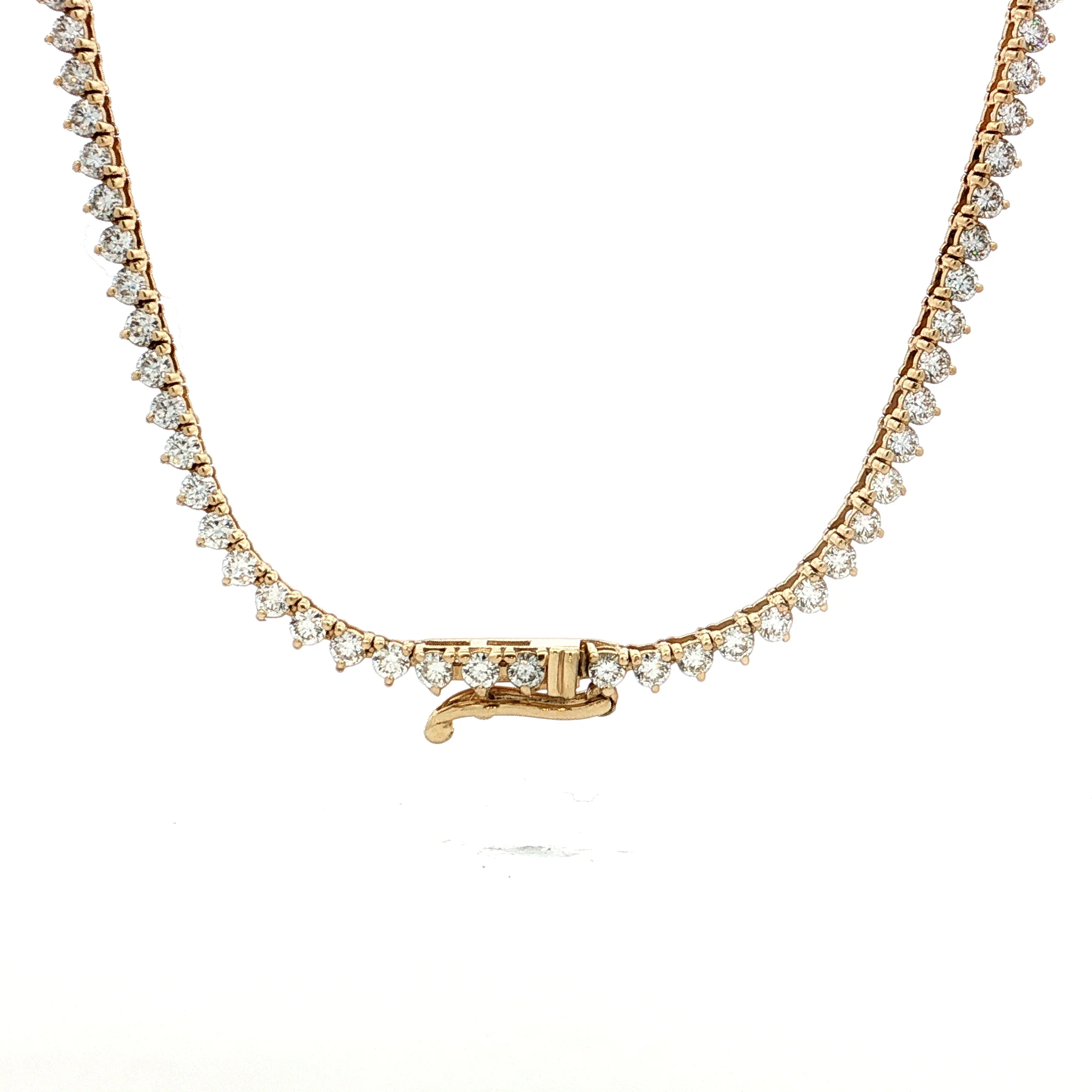 5.18 Diamond Tennis Necklace 14k Yellow Gold - Image 4