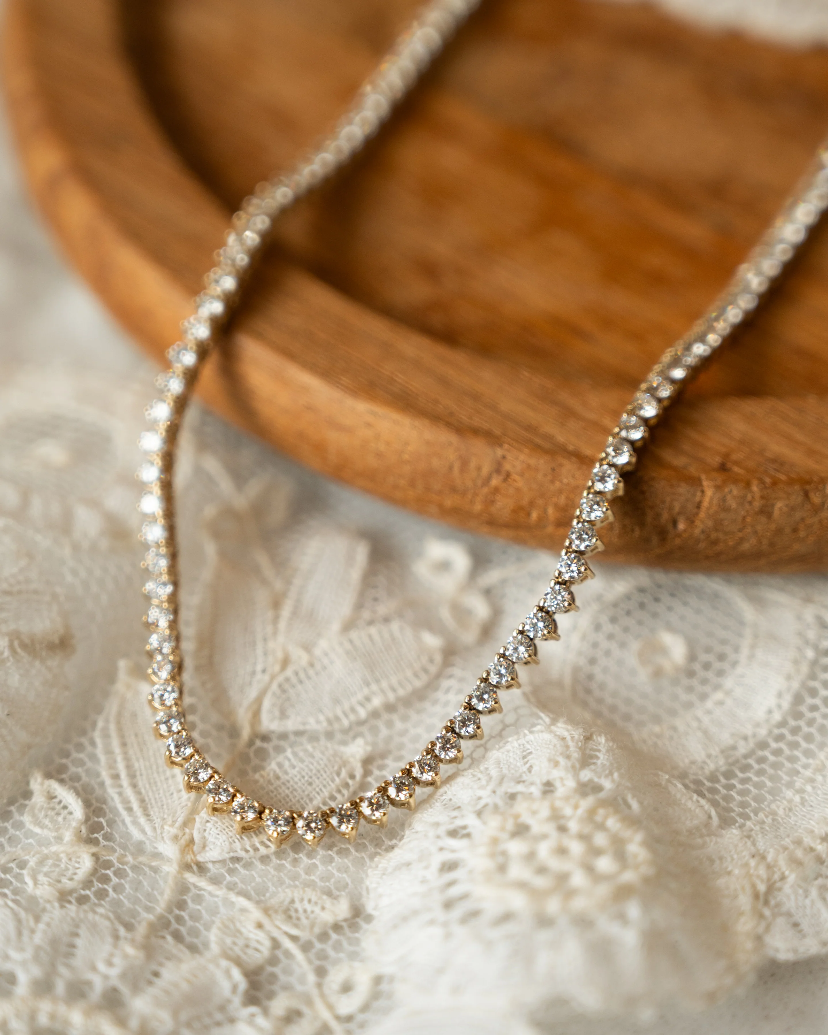 5.18 Diamond Tennis Necklace 14k Yellow Gold - Image 5