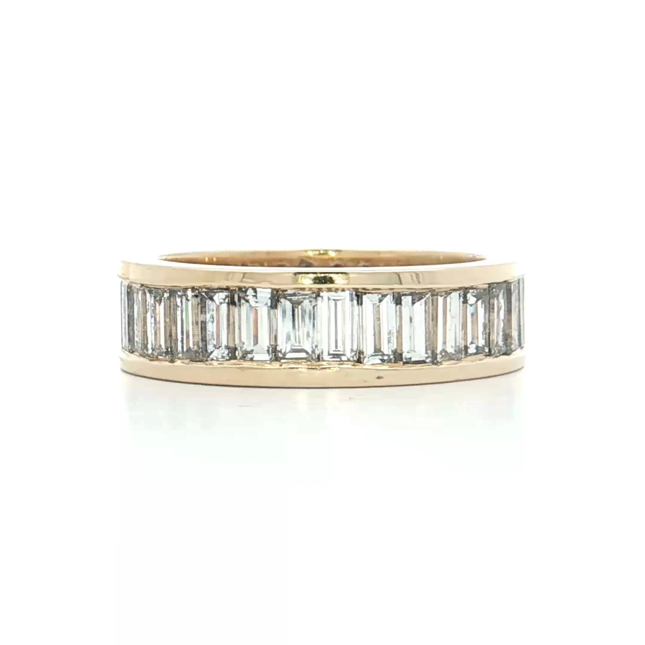 5.20 Baguette Diamond Eternity Band 14k Yellow Gold - Image 3