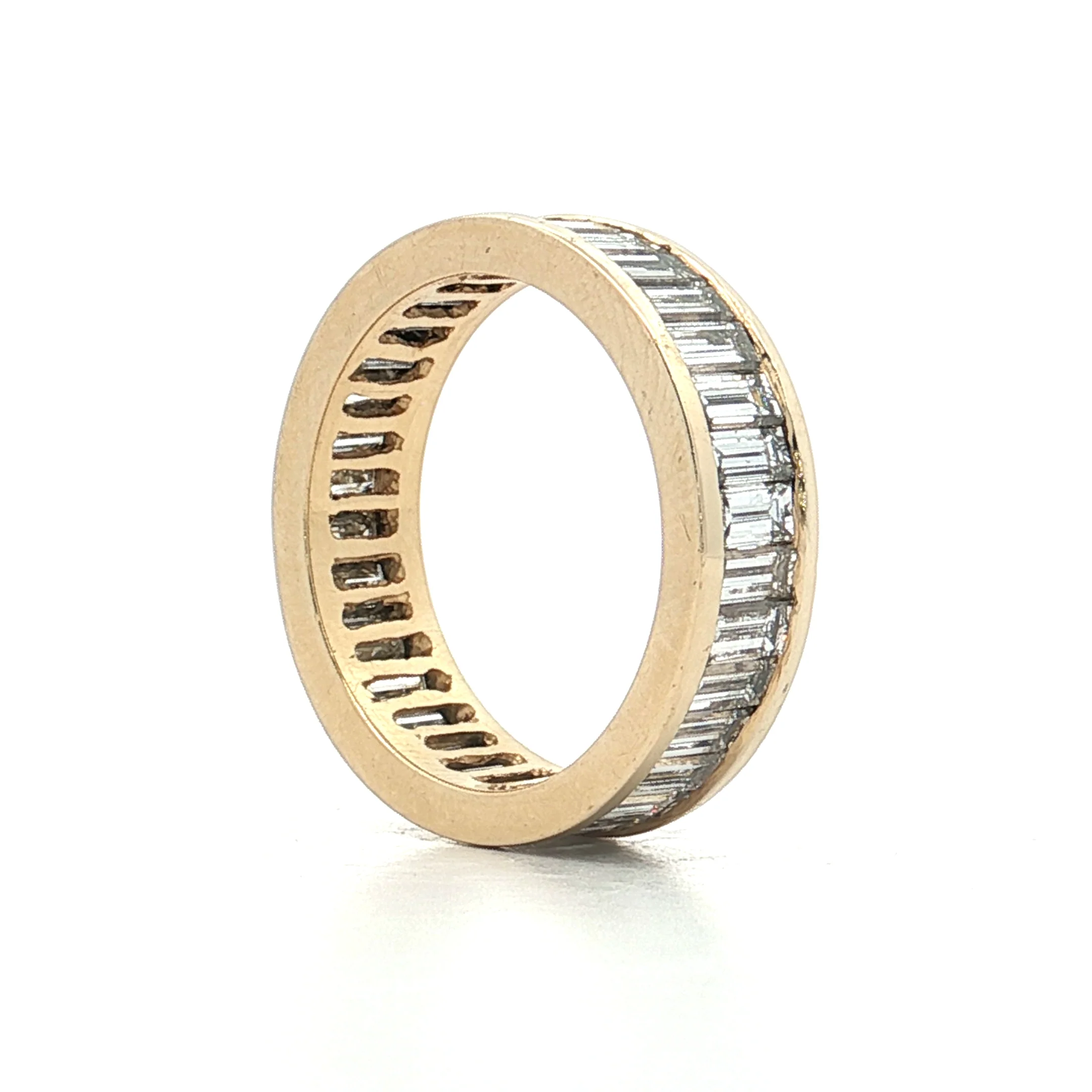 5.20 Baguette Diamond Eternity Band 14k Yellow Gold - Image 6