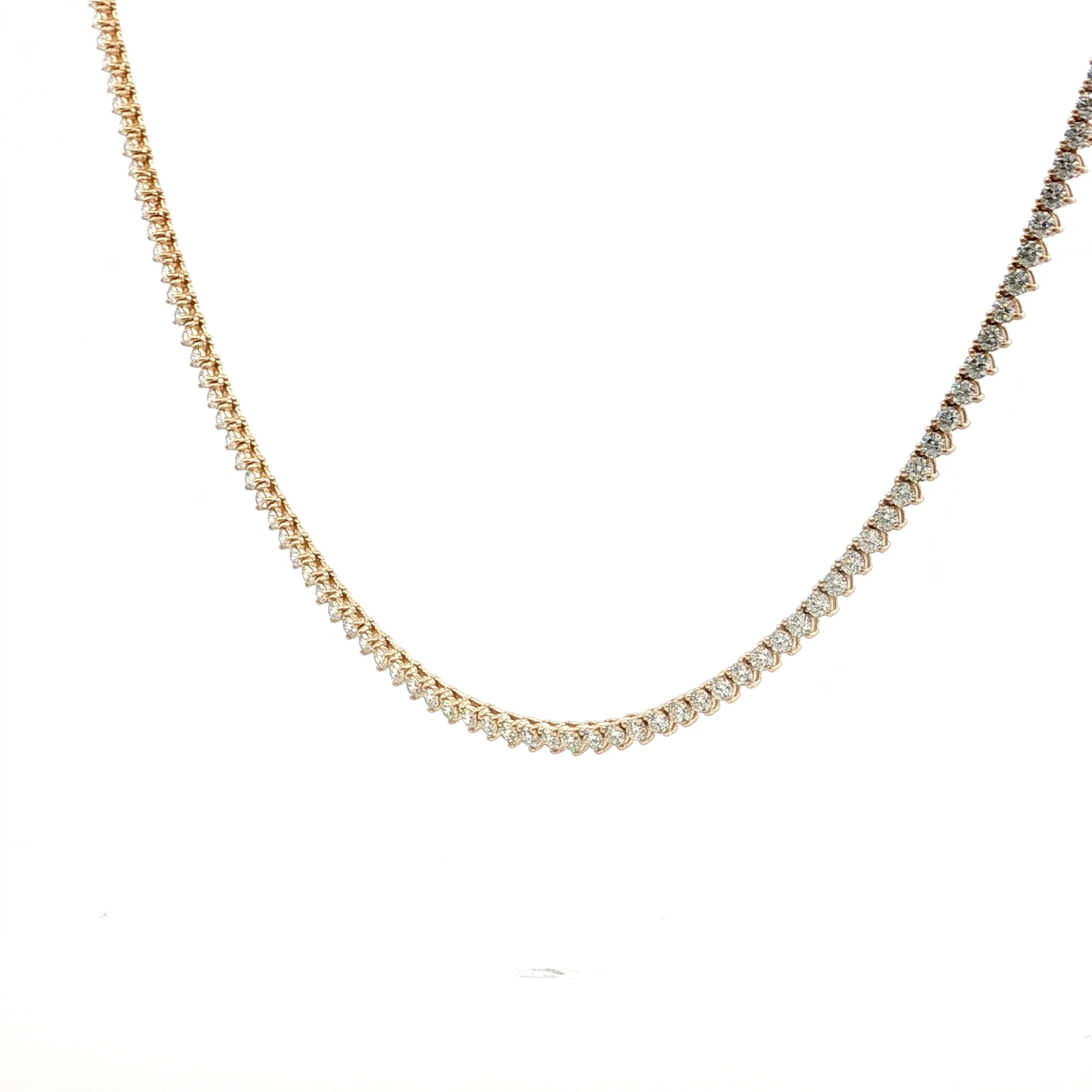 5.21 Diamond Tennis Necklace 14k Yellow Gold - Image 2
