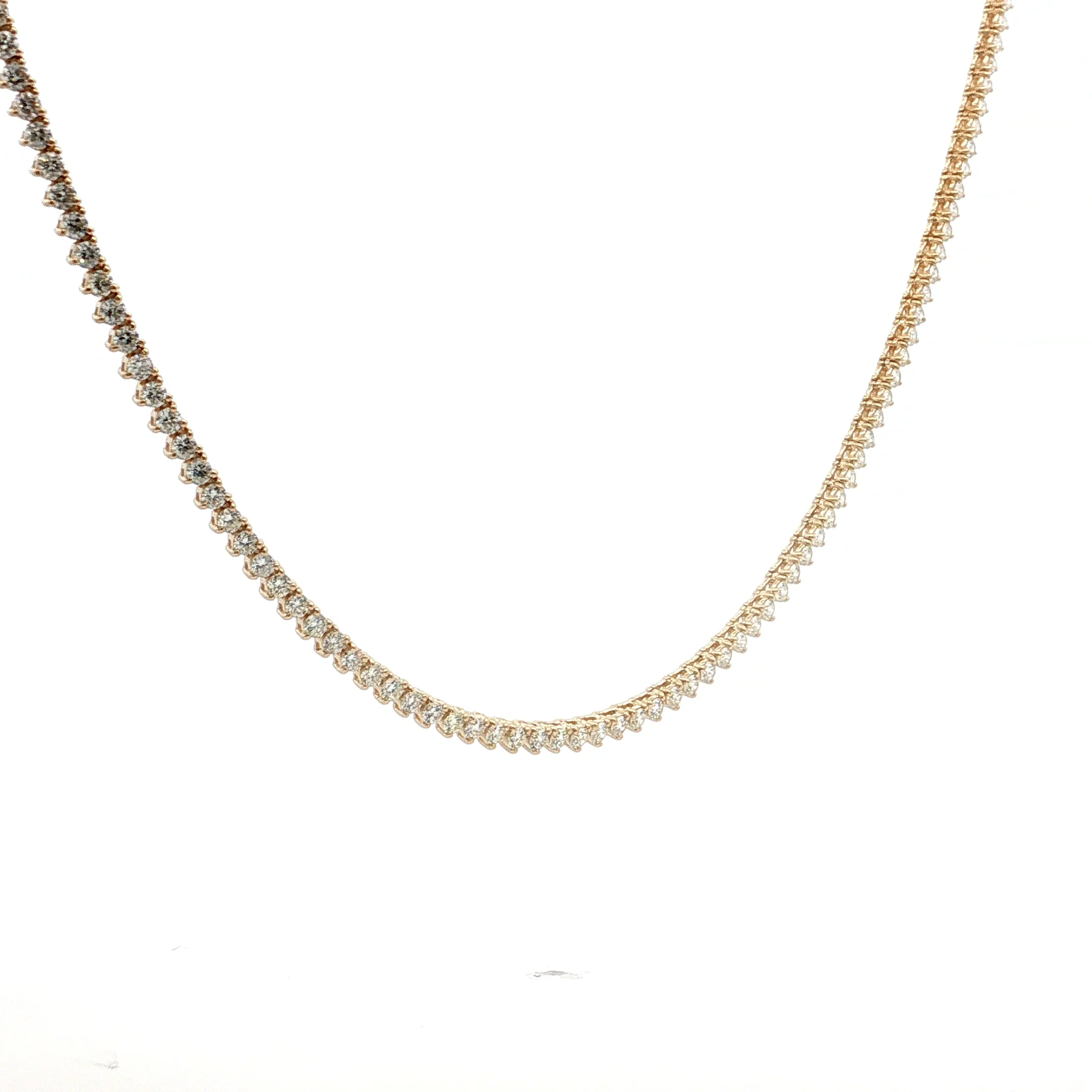 5.21 Diamond Tennis Necklace 14k Yellow Gold - Image 3
