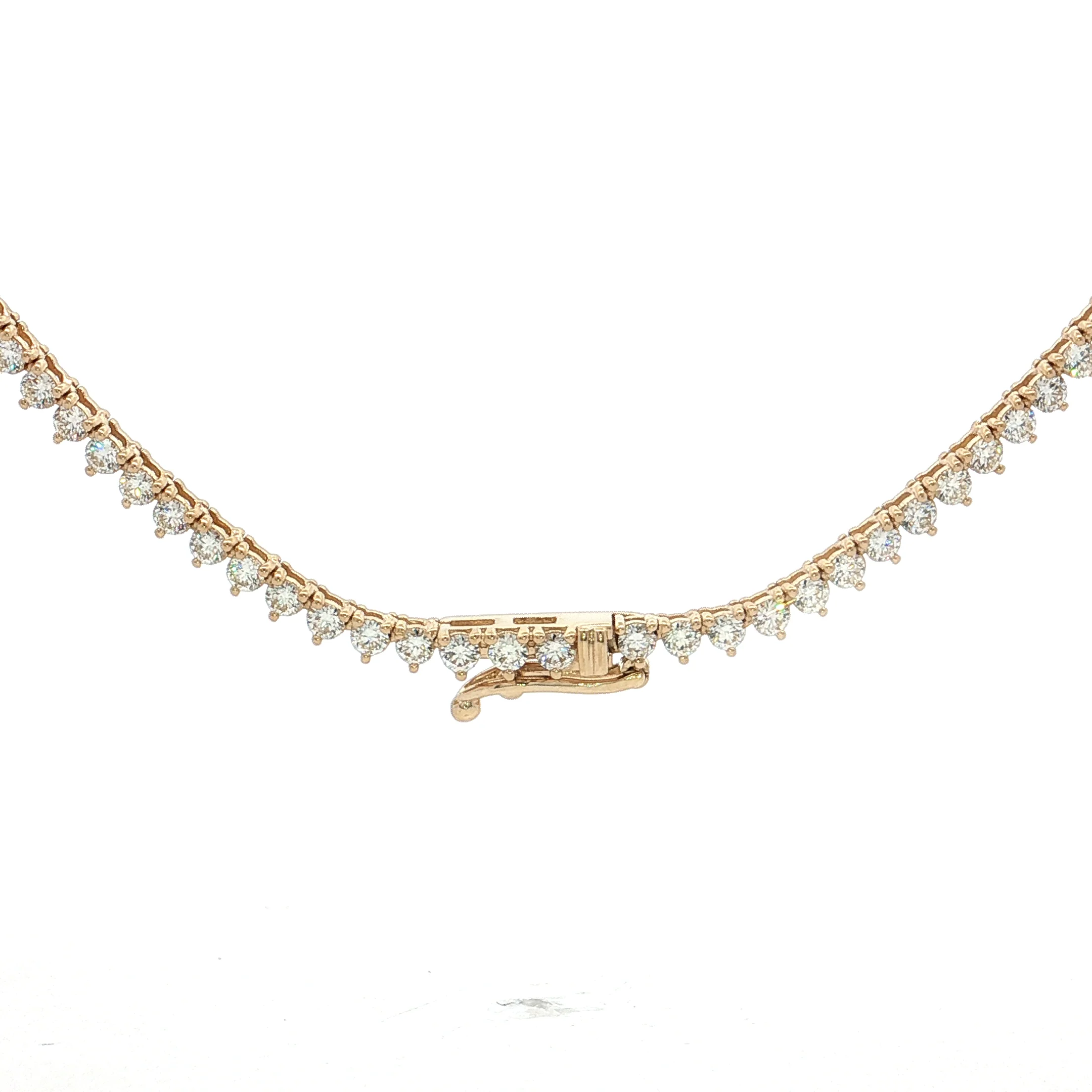 5.21 Diamond Tennis Necklace 14k Yellow Gold - Image 4