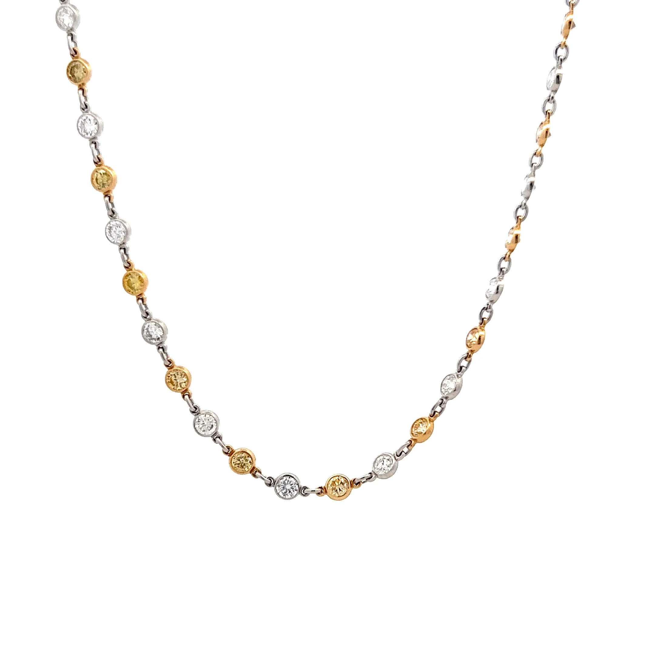 5.23 Diamond Two-Tone Necklace in 18k & Platinum