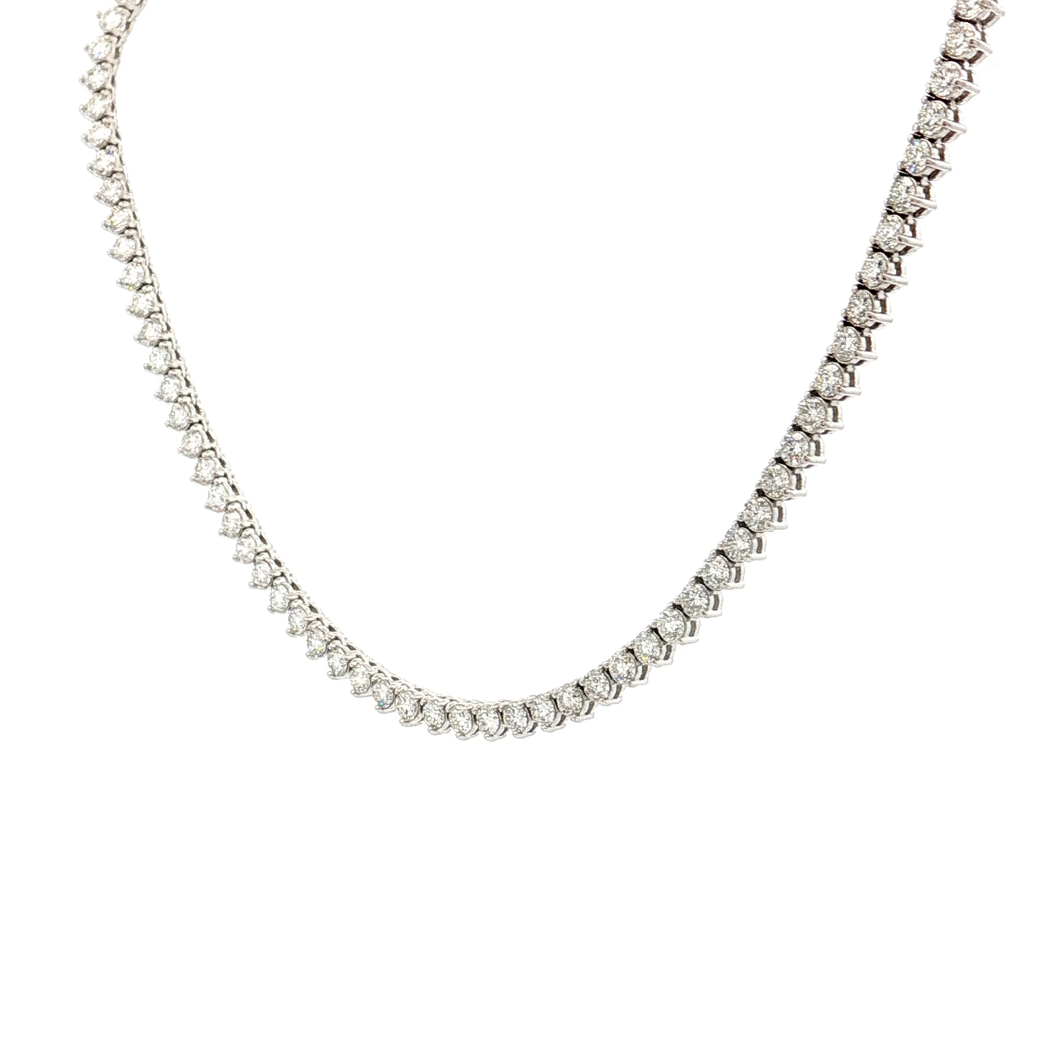 5.25 Diamond Tennis Necklace 14k White Gold - Image 2
