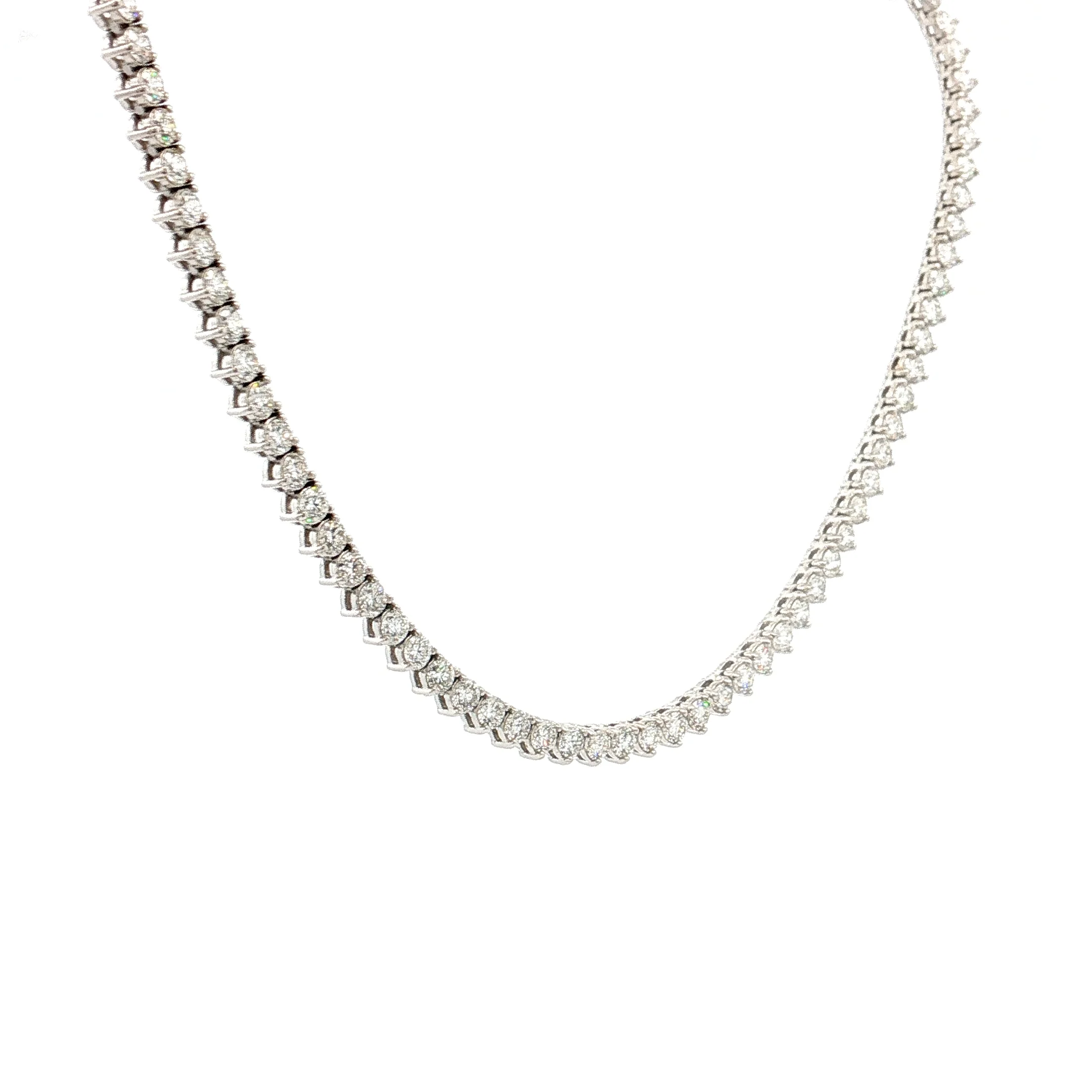 5.25 Diamond Tennis Necklace 14k White Gold - Image 3