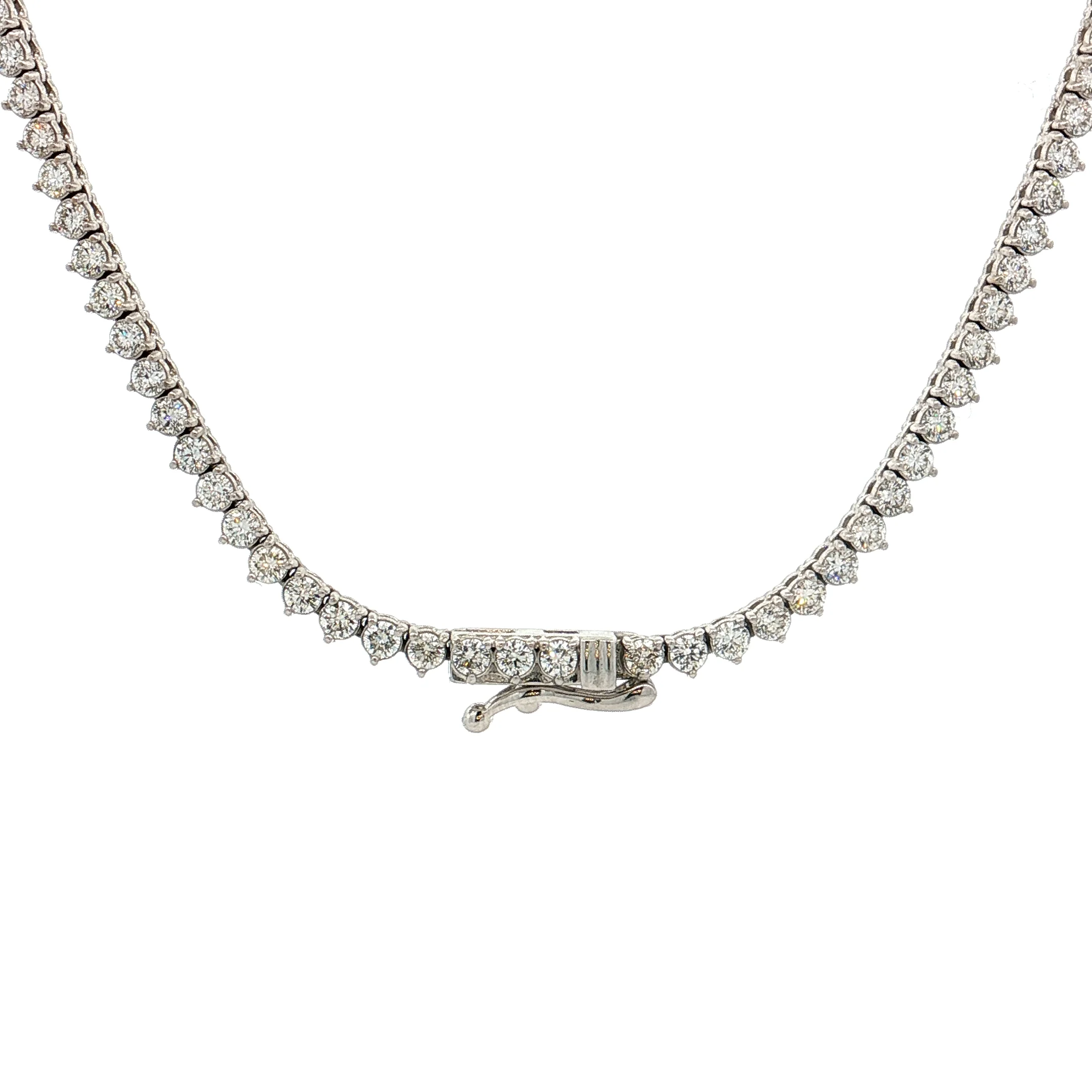 5.25 Diamond Tennis Necklace 14k White Gold - Image 4