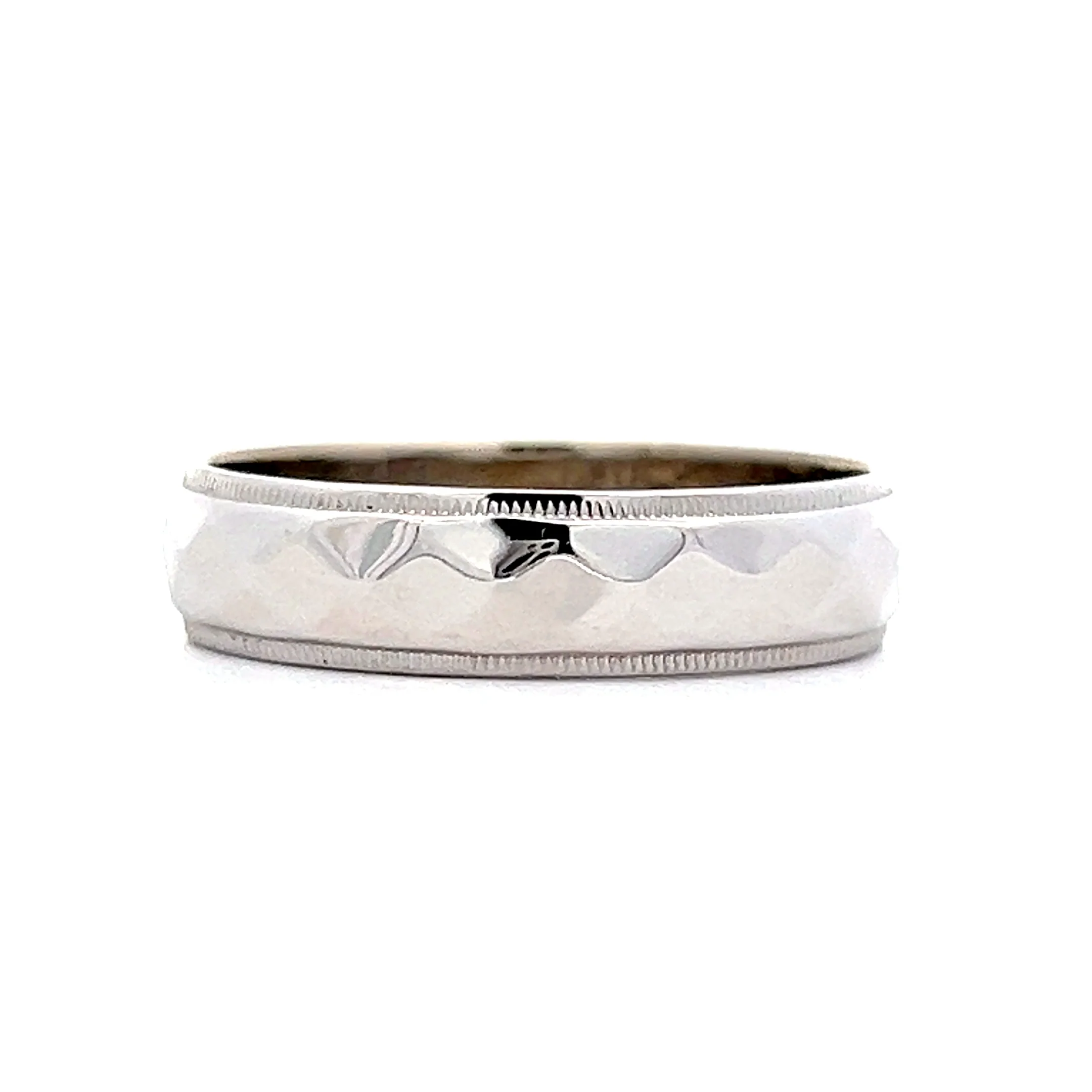 5.25mm Diamond Cut Pattern Band in 14k White Gold - Image 3