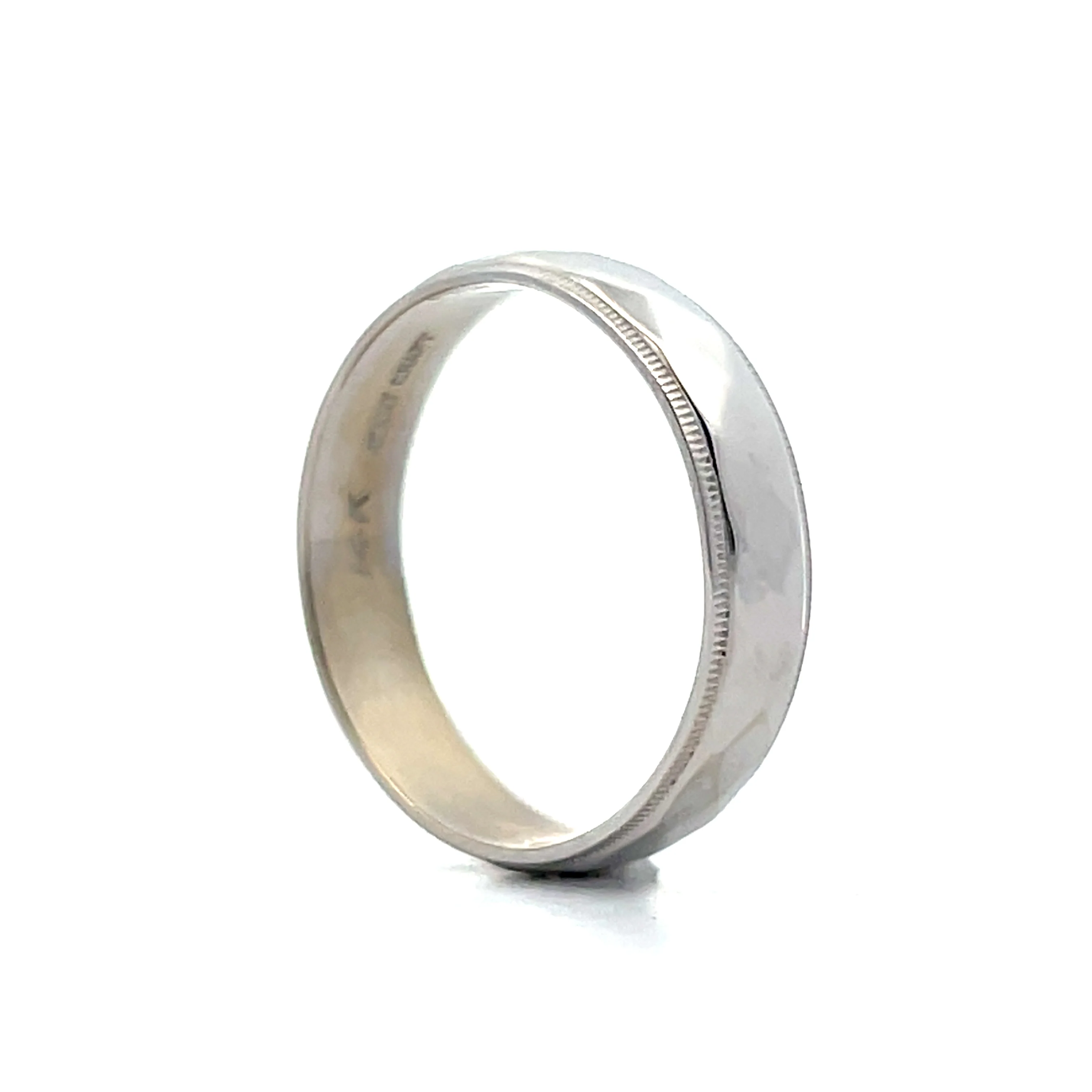 5.25mm Diamond Cut Pattern Band in 14k White Gold - Image 5