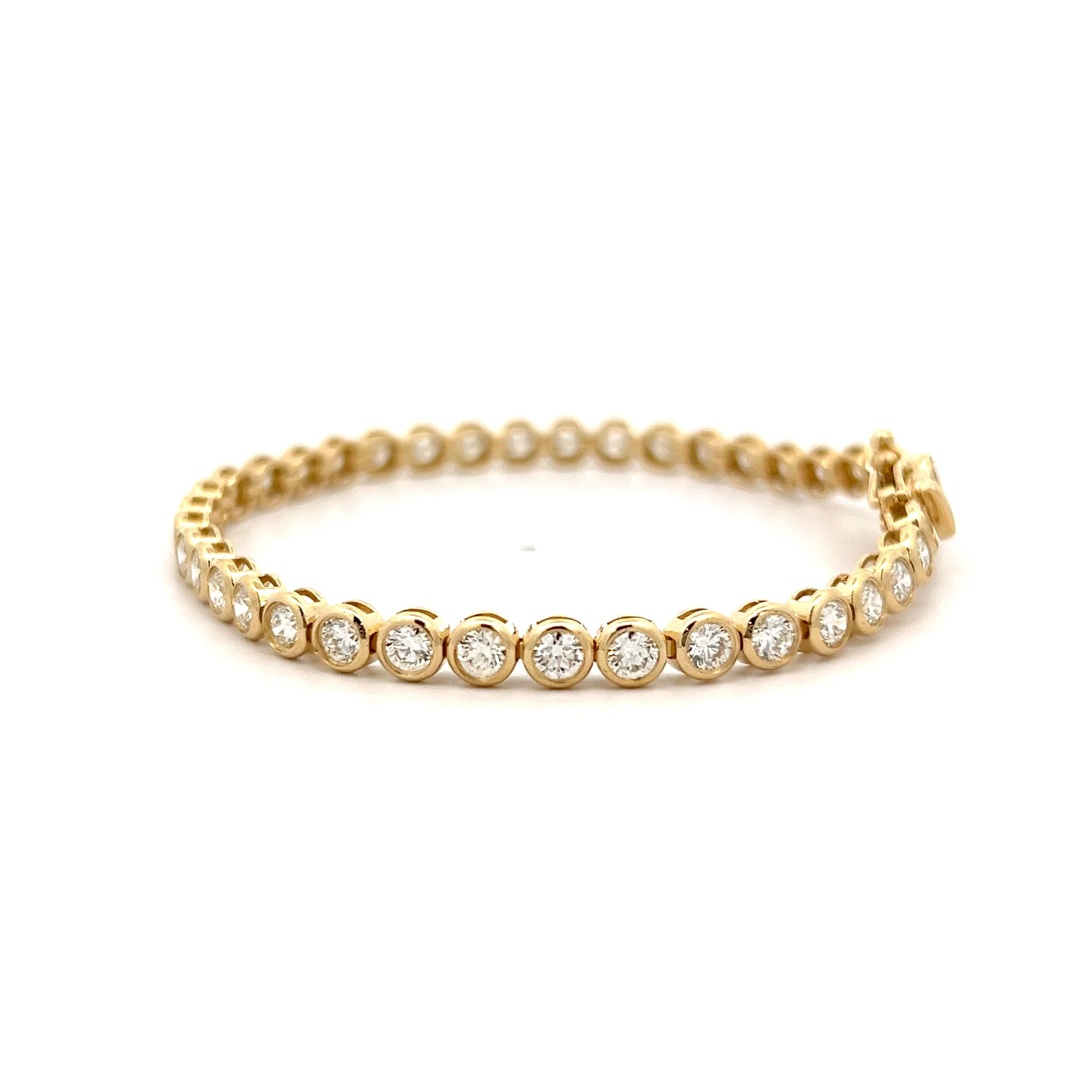 5.26 Diamond Bezel Tennis Bracelet 14k Yellow Gold - Image 2