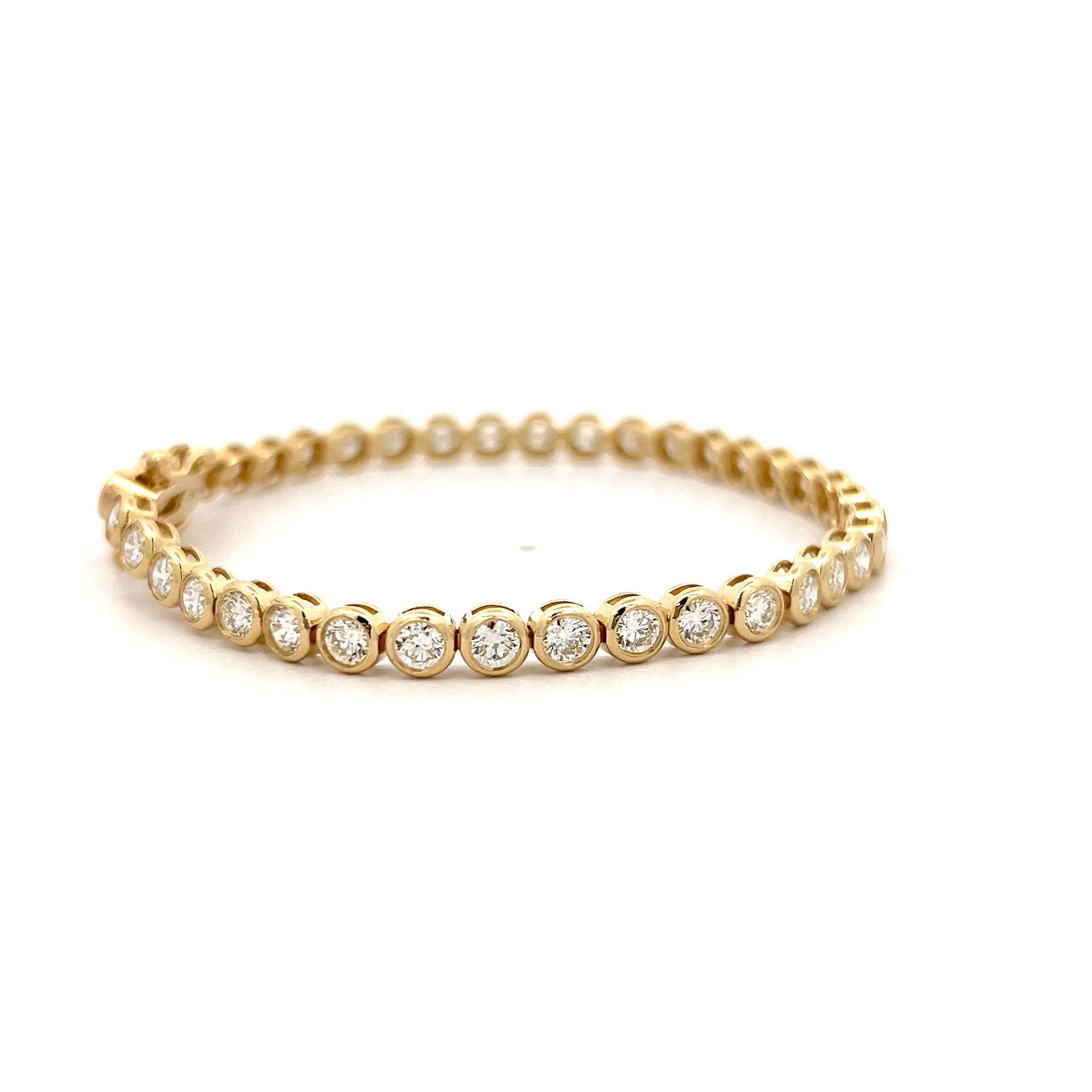 5.26 Diamond Bezel Tennis Bracelet 14k Yellow Gold - Image 3