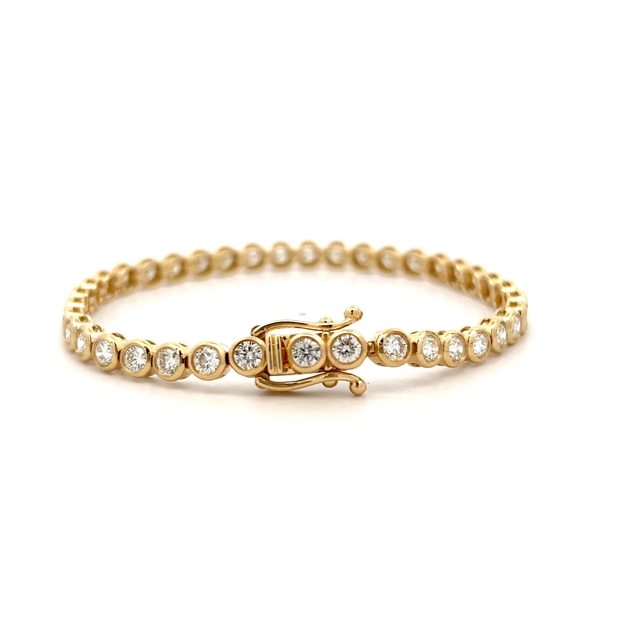 5.26 Diamond Bezel Tennis Bracelet 14k Yellow Gold - Image 4