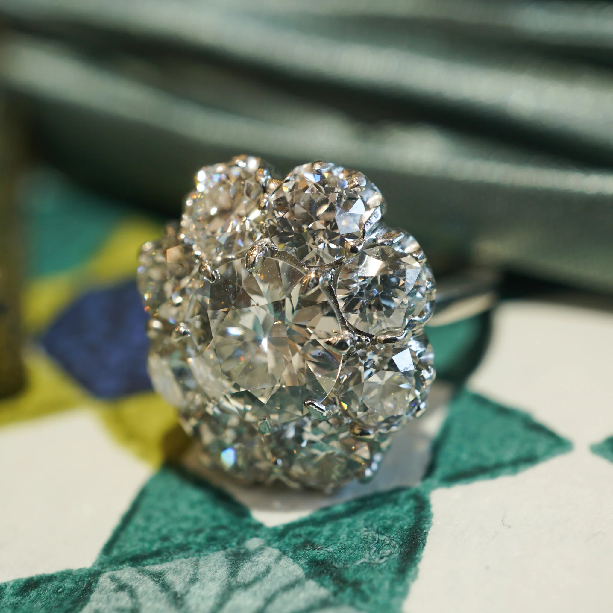 5.31 Art Deco Diamond Cluster Engagement Ring in Platinum - Image 5