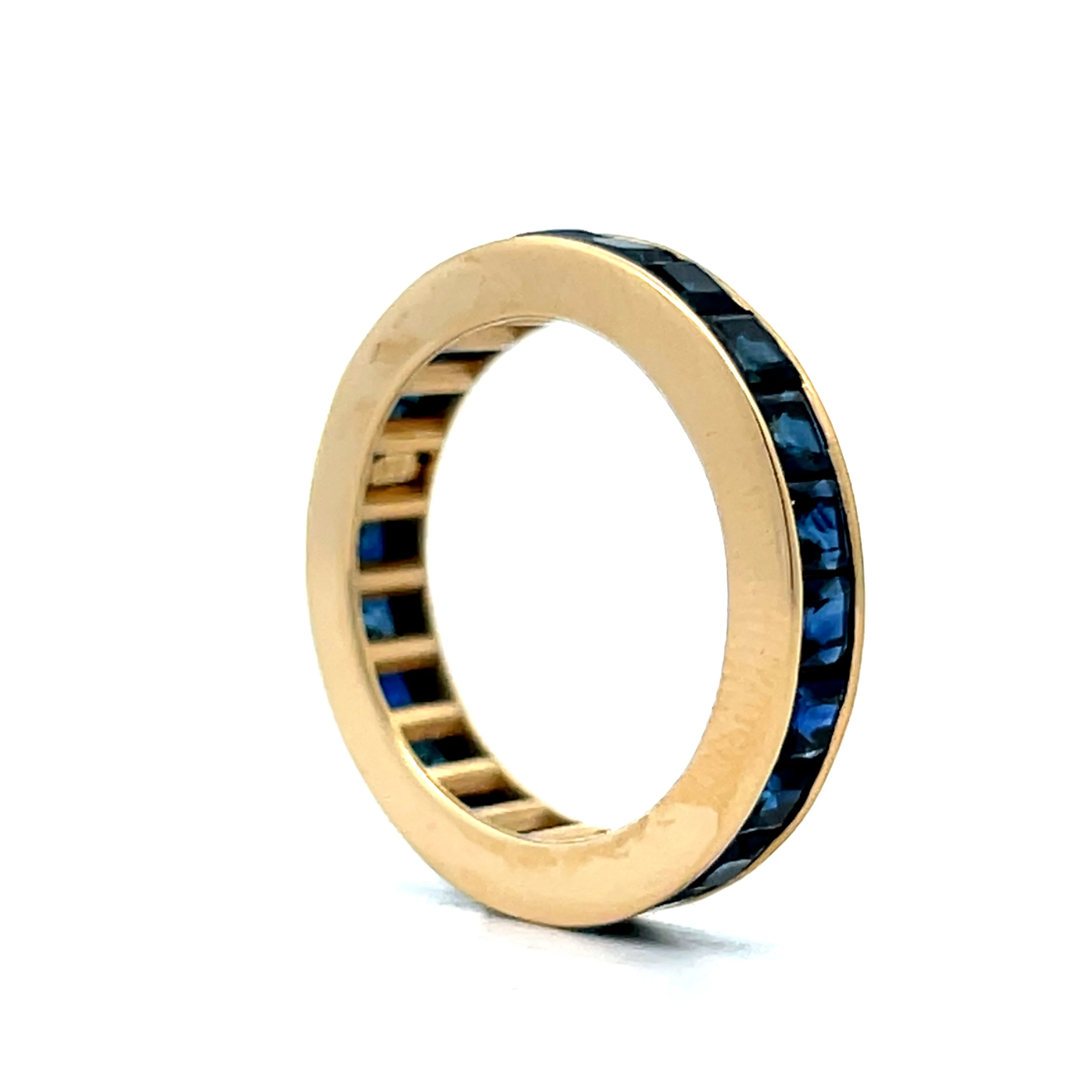 5.50 Square Cut Sapphire Eternity Stacking Band in 18k - Image 5