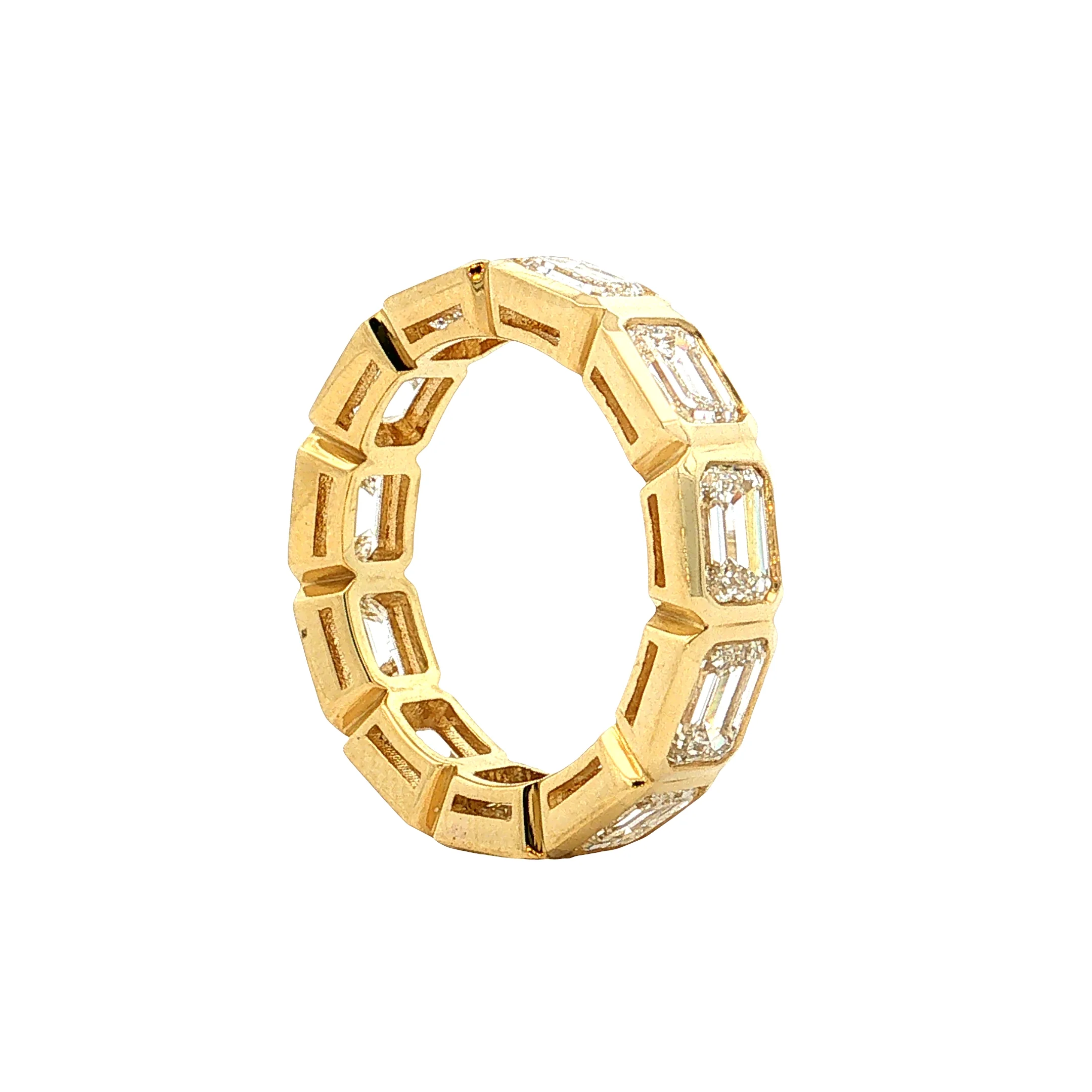 5.51 Emerald Cut Diamond Eternity Band 18k - Image 6