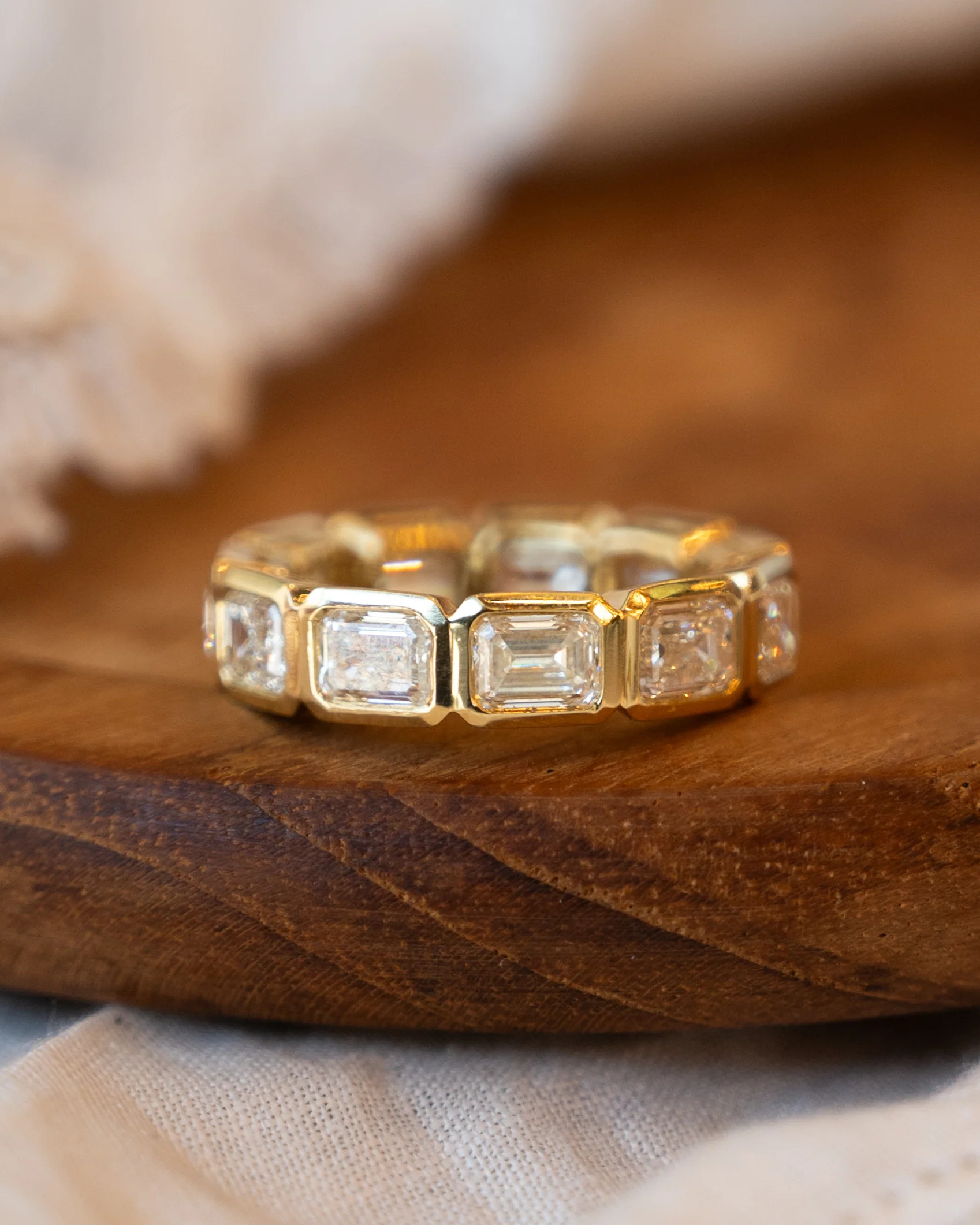 5.51 Emerald Cut Diamond Eternity Band 18k - Image 8