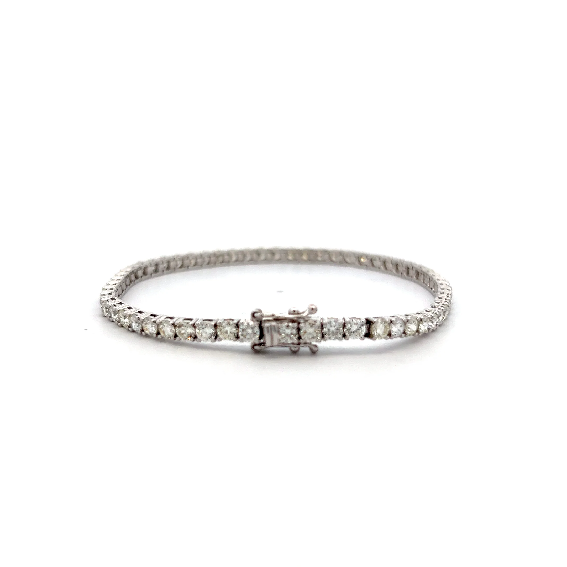 5.58 Round Diamond Tennis Bracelet in 14k White Gold - Image 4