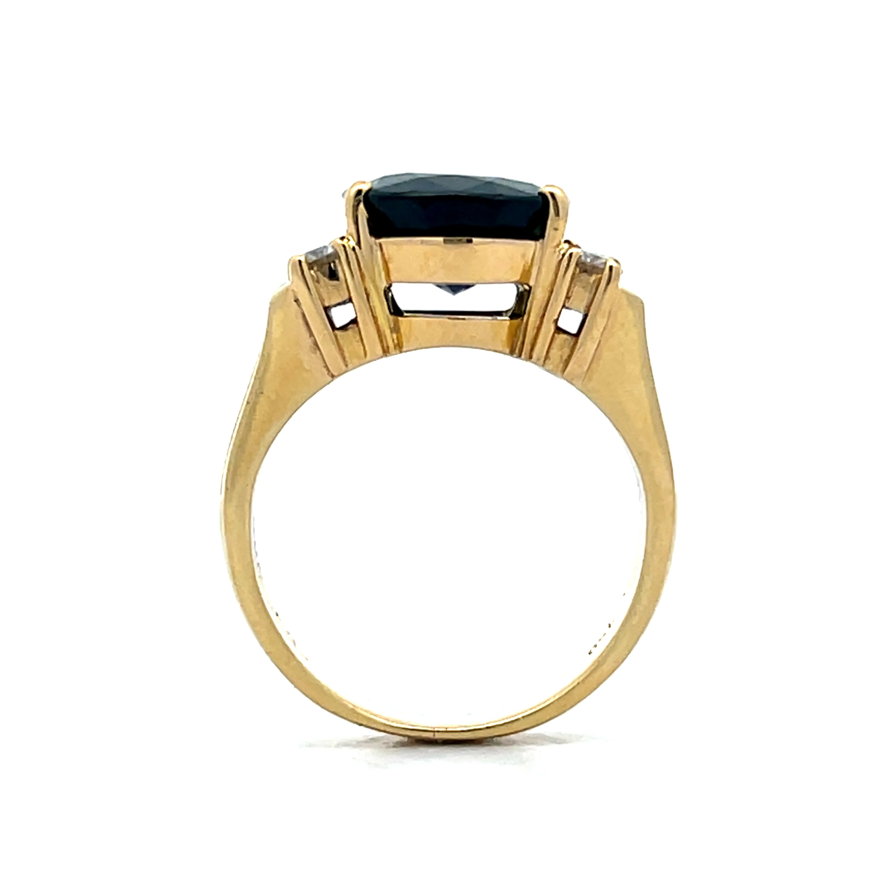 5.59 Cushion Sapphire Cocktail Ring in 18k Yellow Gold - Image 4