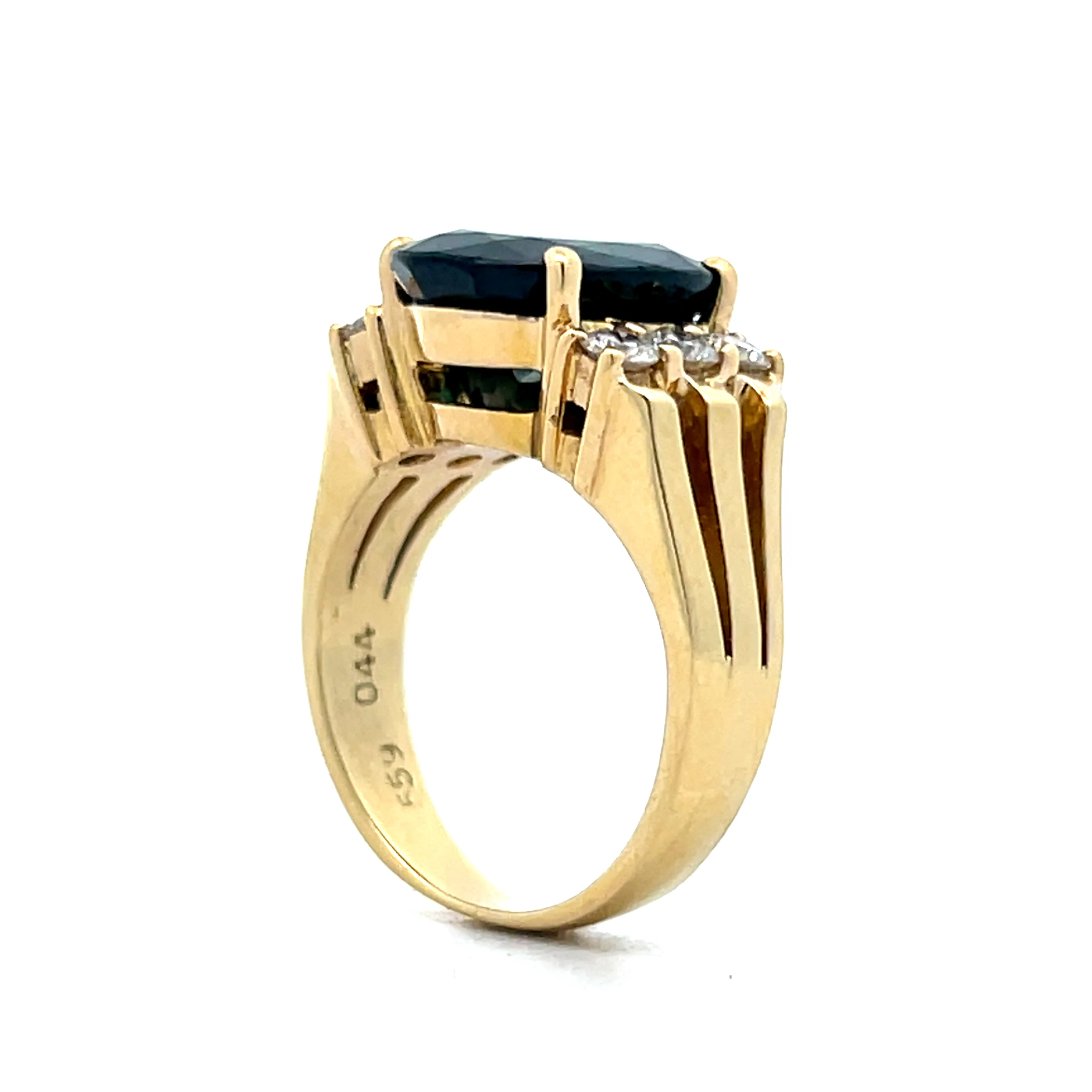 5.59 Cushion Sapphire Cocktail Ring in 18k Yellow Gold - Image 5