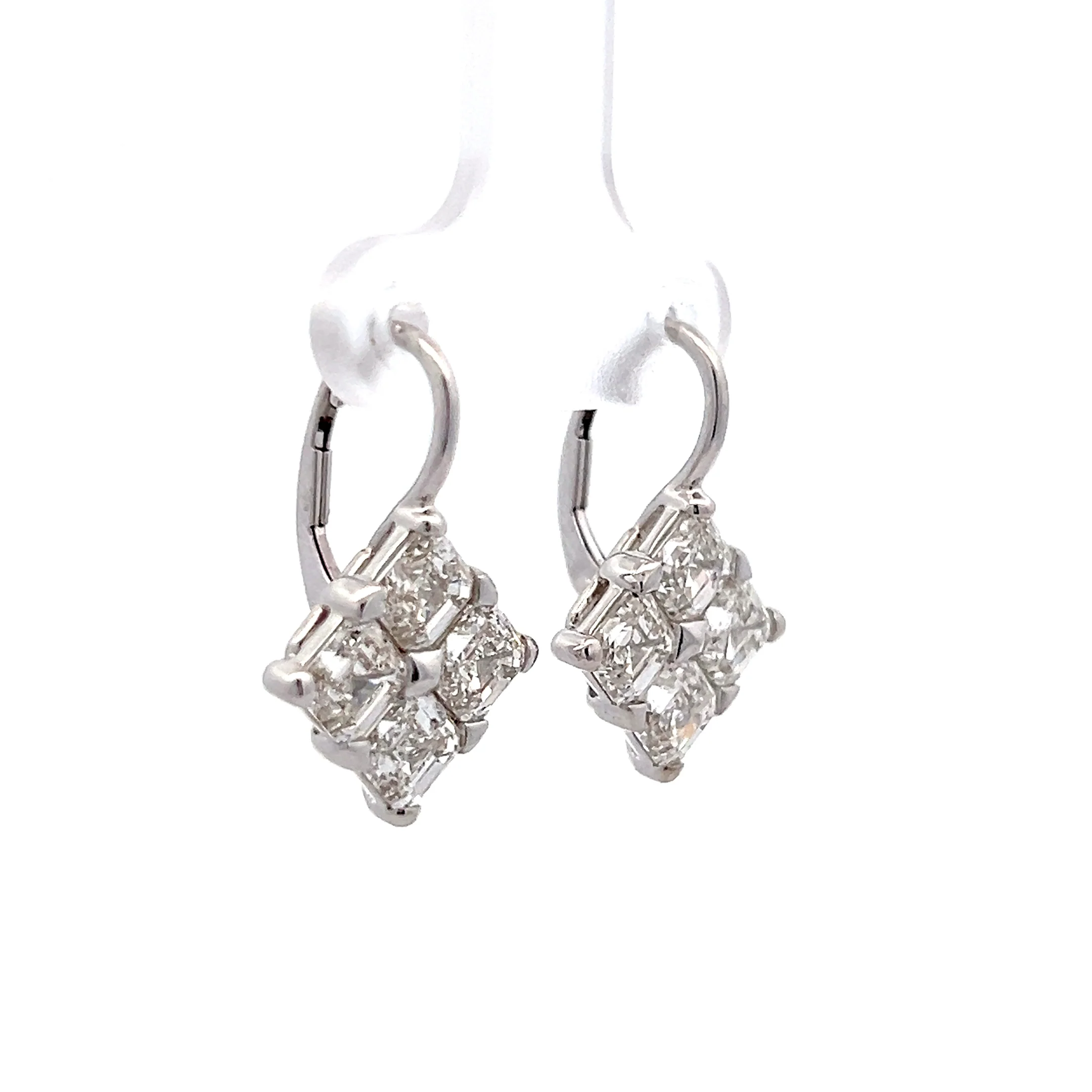 5.61 Asscher Cut Diamond Drop Earrings in 18k - Image 3