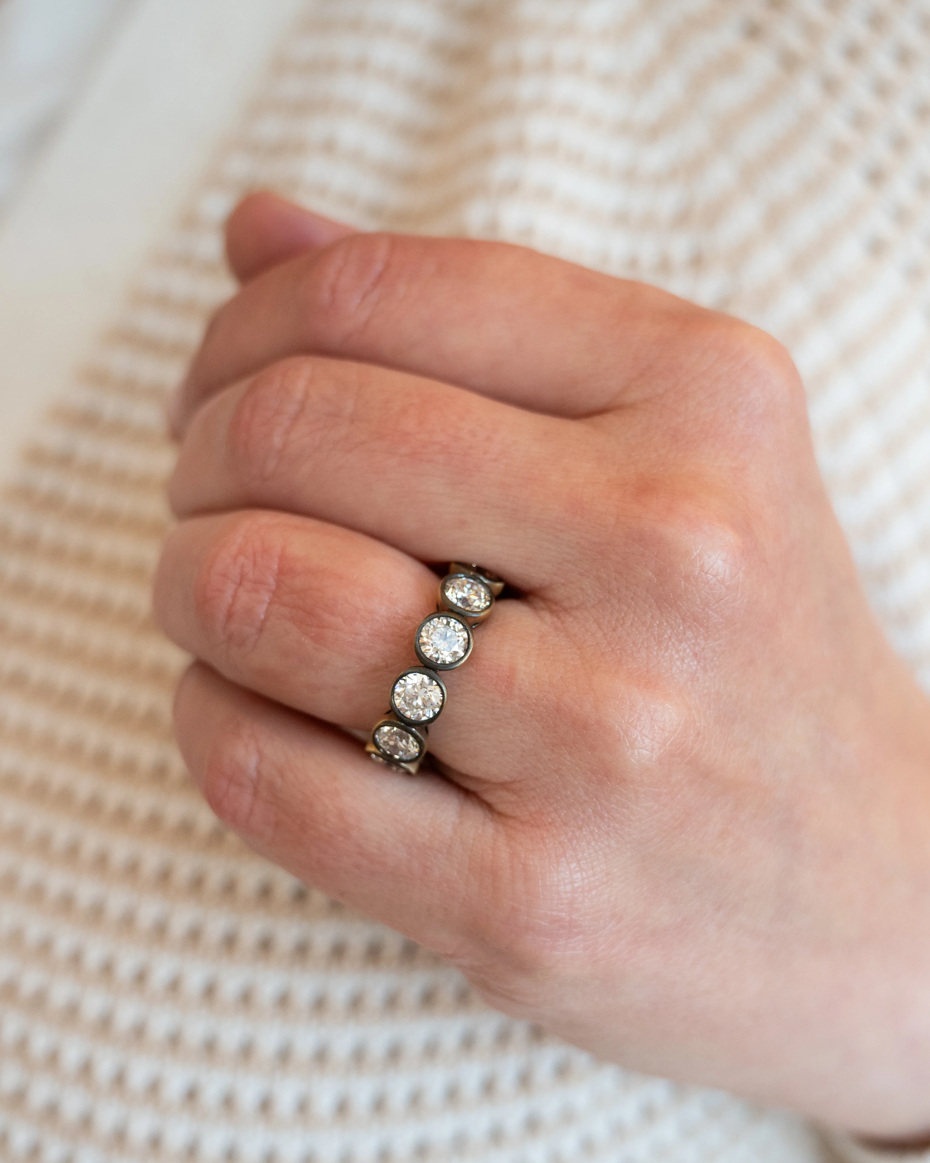5.62 Bezel Diamond Black Rhodium Eternity Band - Image 7