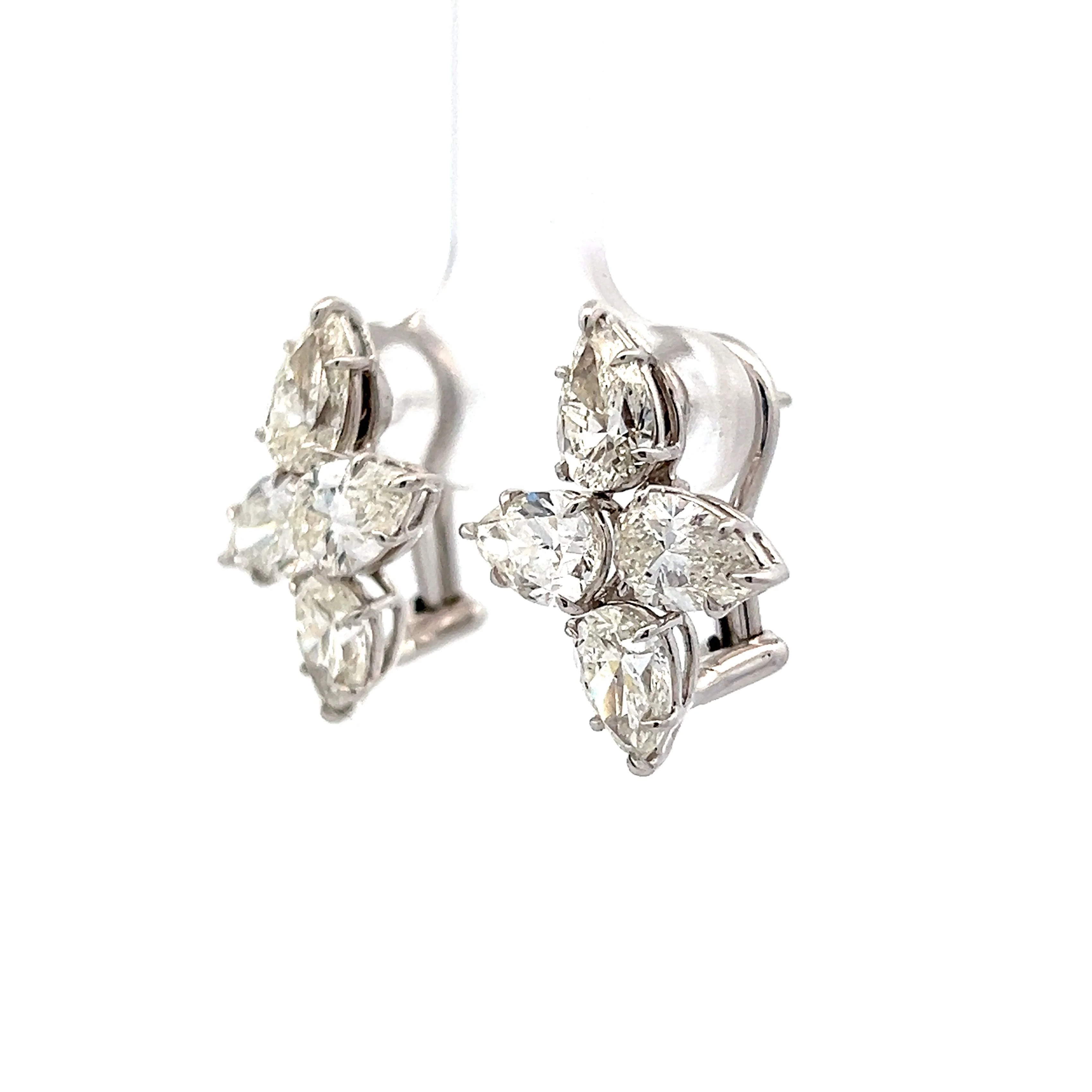 5.65 Pear Cut Diamond Cluster Earrings in 18k - Image 2