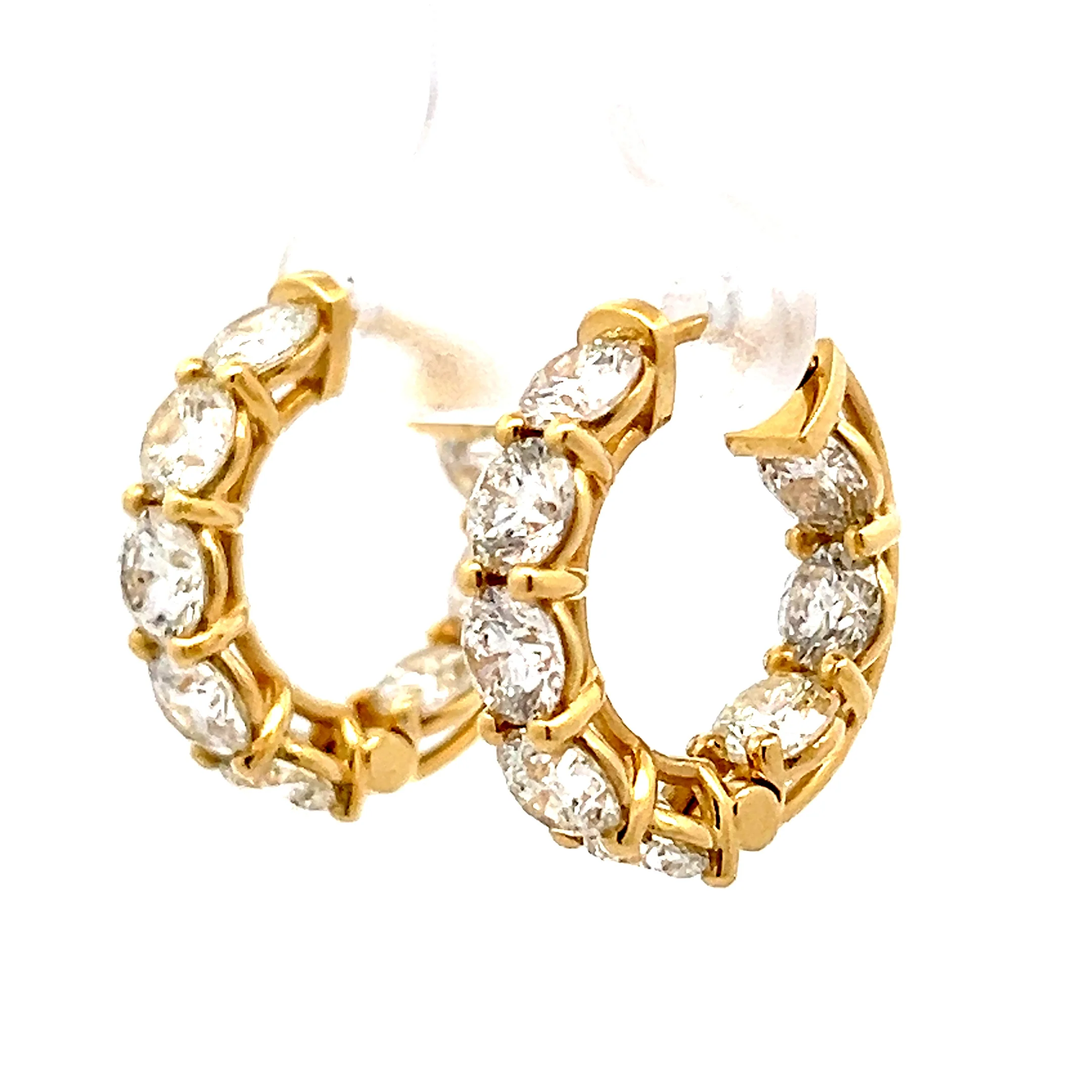 5.67 Inside-Out Diamond Hoop Earrings in 14k - Image 2