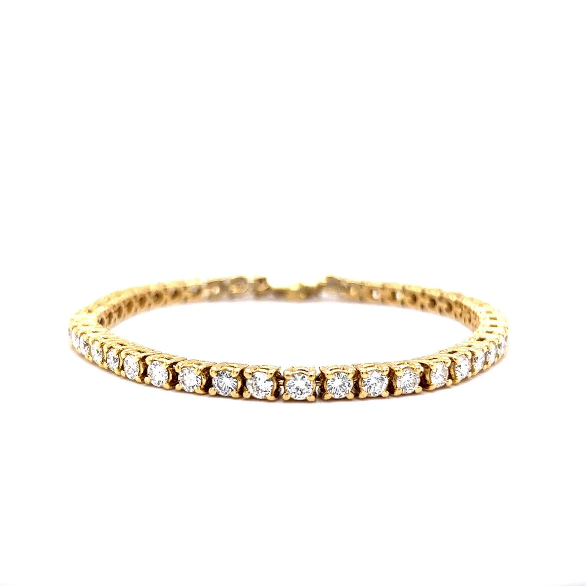 5.72 Round Brilliant Diamond Tennis Bracelet in 18k Yellow Gold