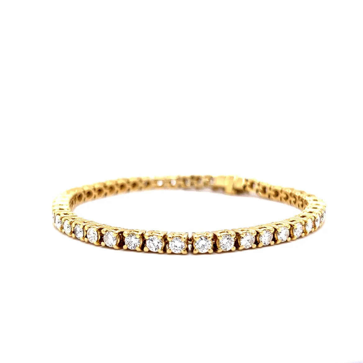5.72 Round Brilliant Diamond Tennis Bracelet in 18k Yellow Gold - Image 2
