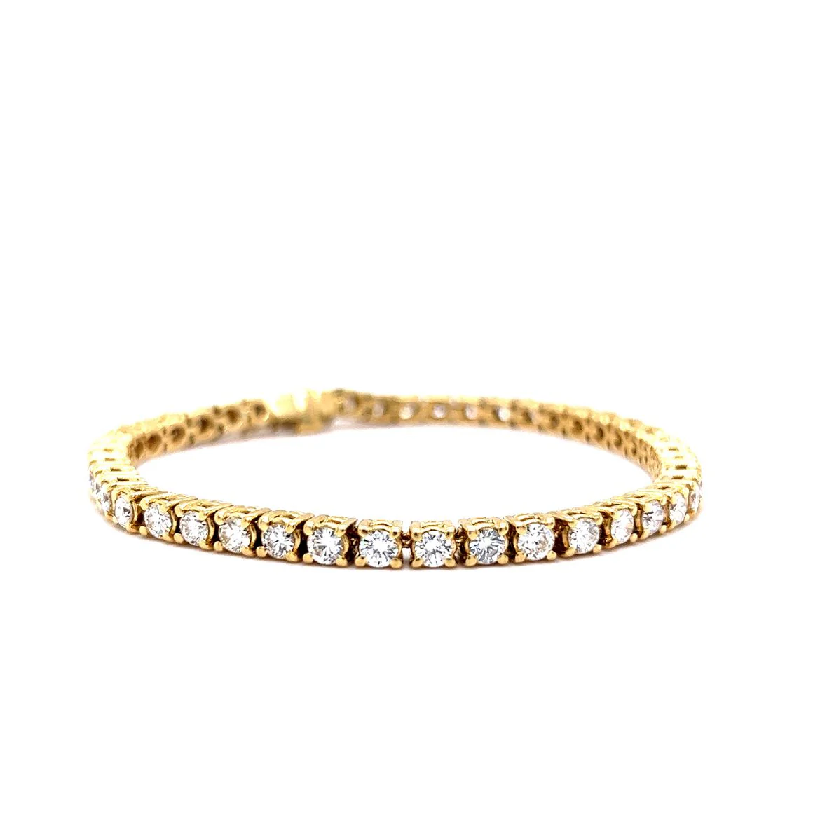 5.72 Round Brilliant Diamond Tennis Bracelet in 18k Yellow Gold - Image 3