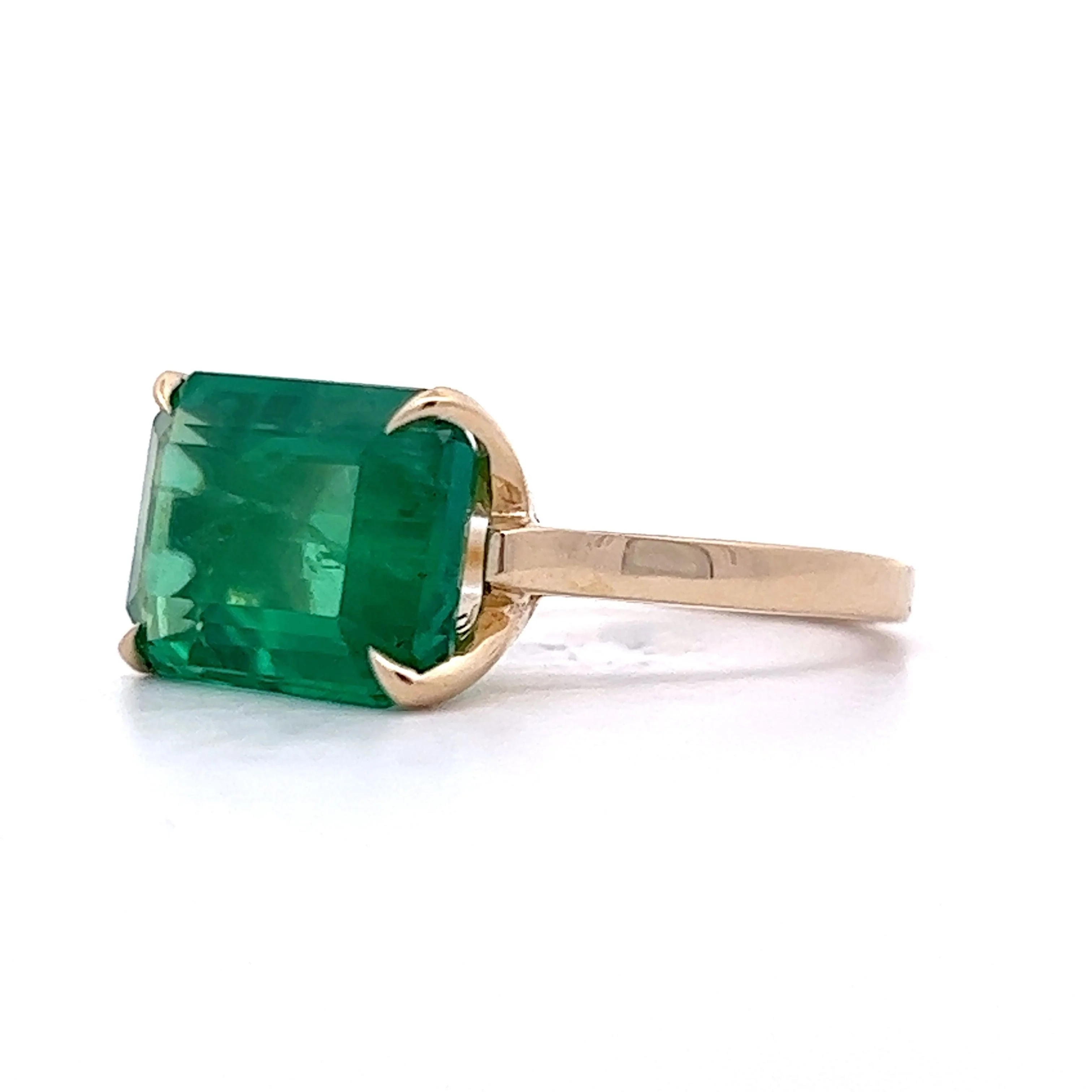 5.73 Emerald Cut Cocktail Ring in 14k Yellow Gold - Image 2
