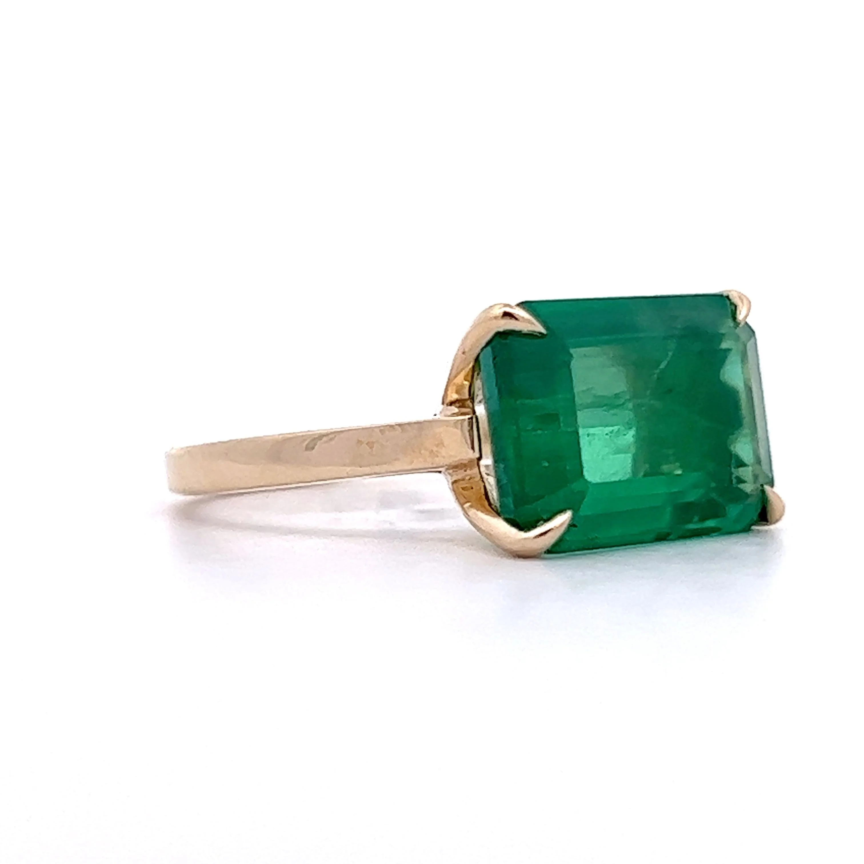 5.73 Emerald Cut Cocktail Ring in 14k Yellow Gold - Image 3