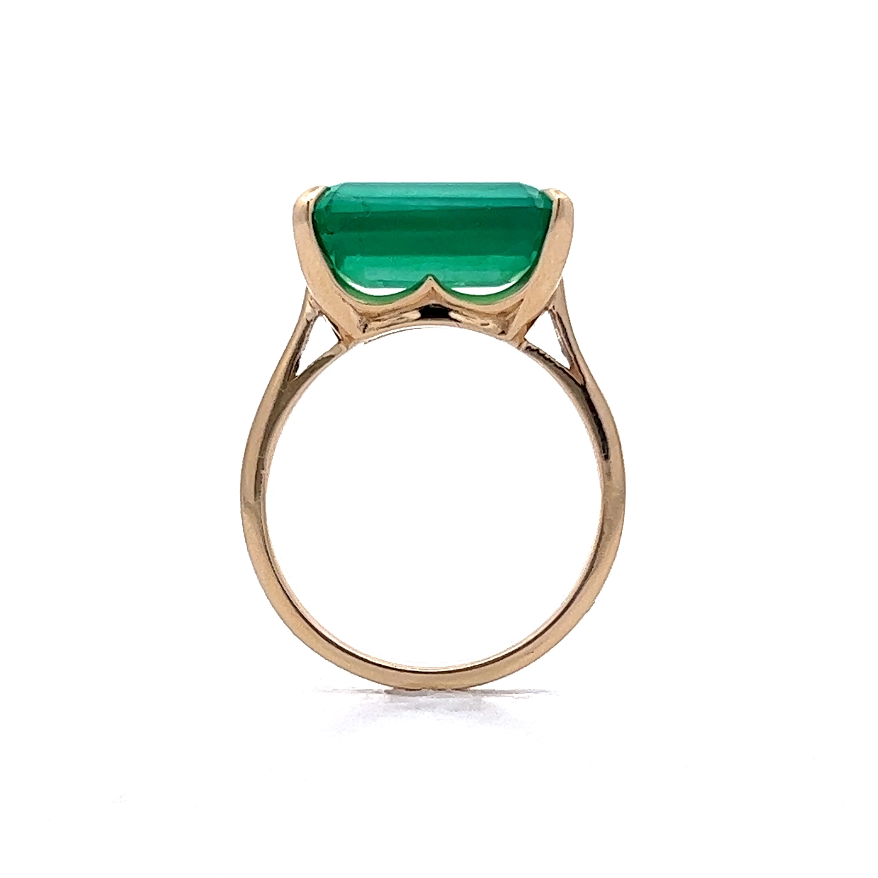 5.73 Emerald Cut Cocktail Ring in 14k Yellow Gold - Image 4