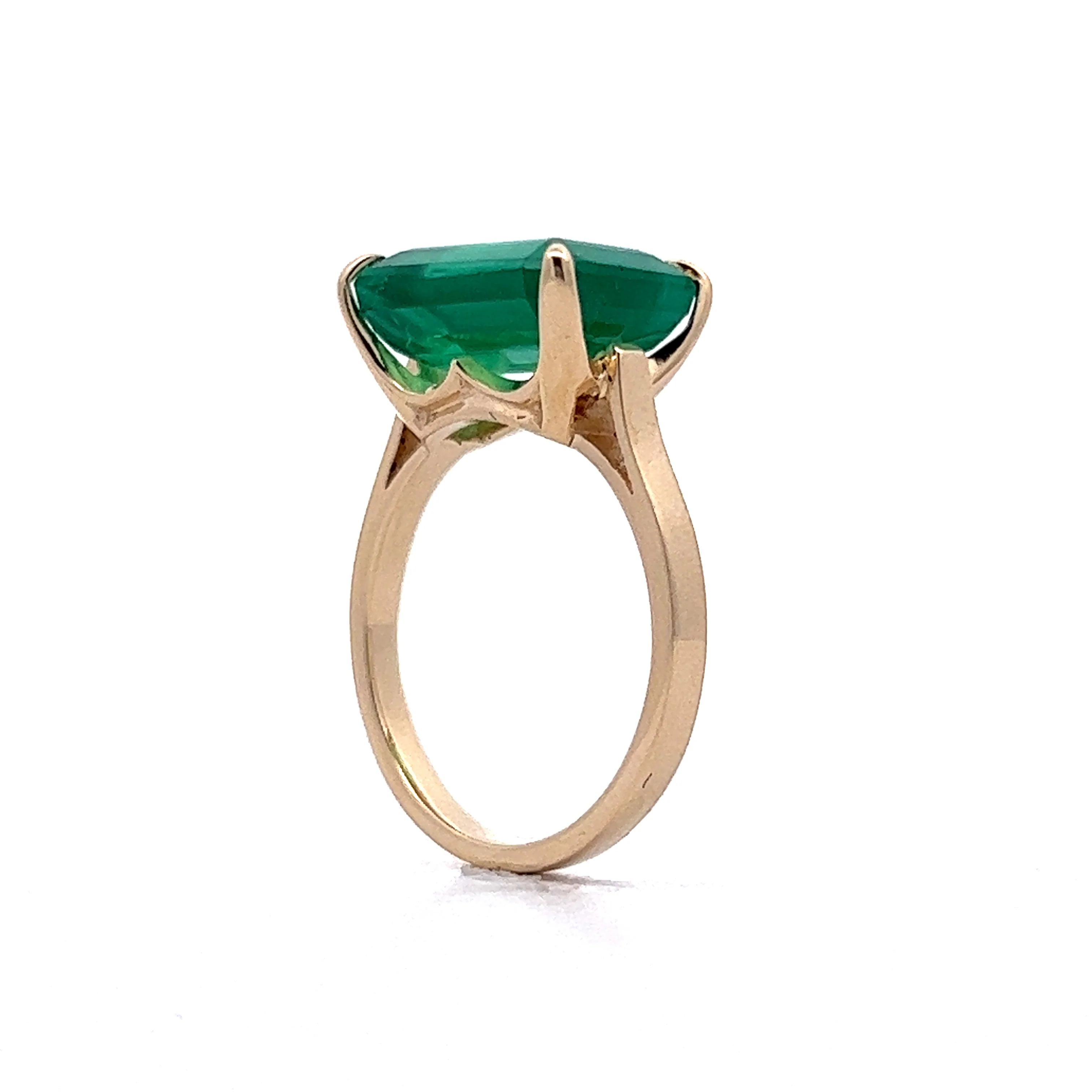 5.73 Emerald Cut Cocktail Ring in 14k Yellow Gold - Image 5