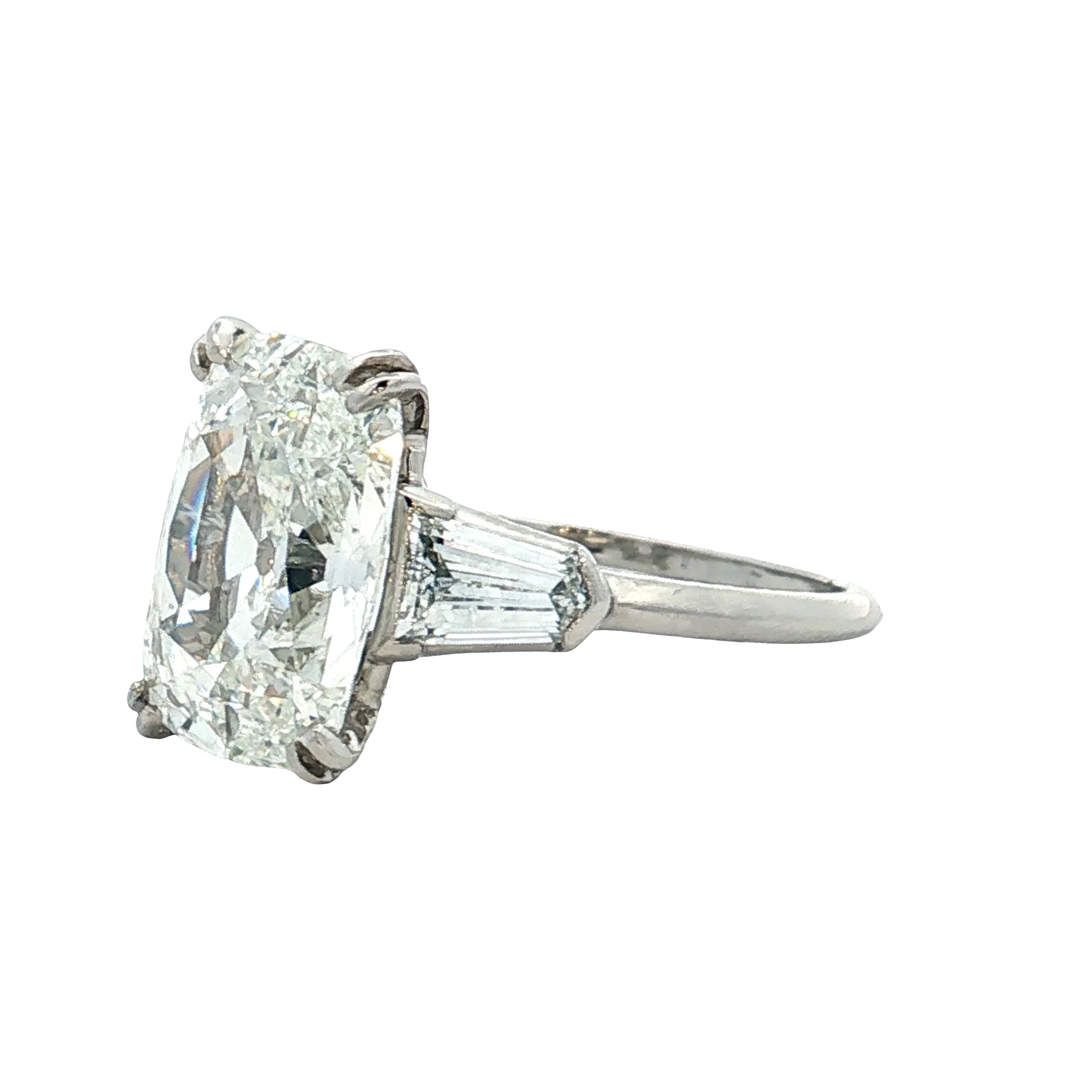 5.77 Vintage GIA Old Mine Cushion Diamond Engagement Ring Platinum - Image 2