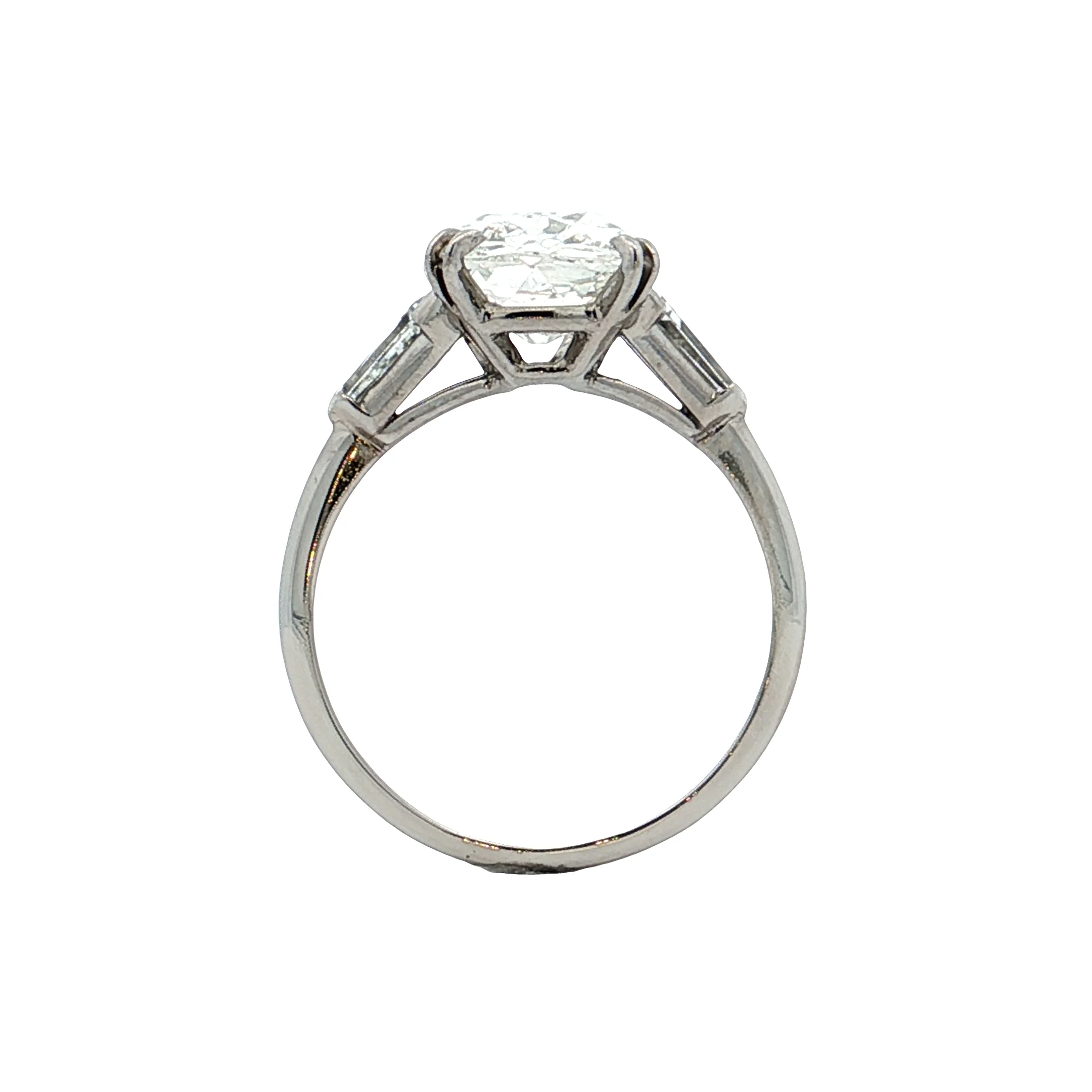 5.77 Vintage GIA Old Mine Cushion Diamond Engagement Ring Platinum - Image 4