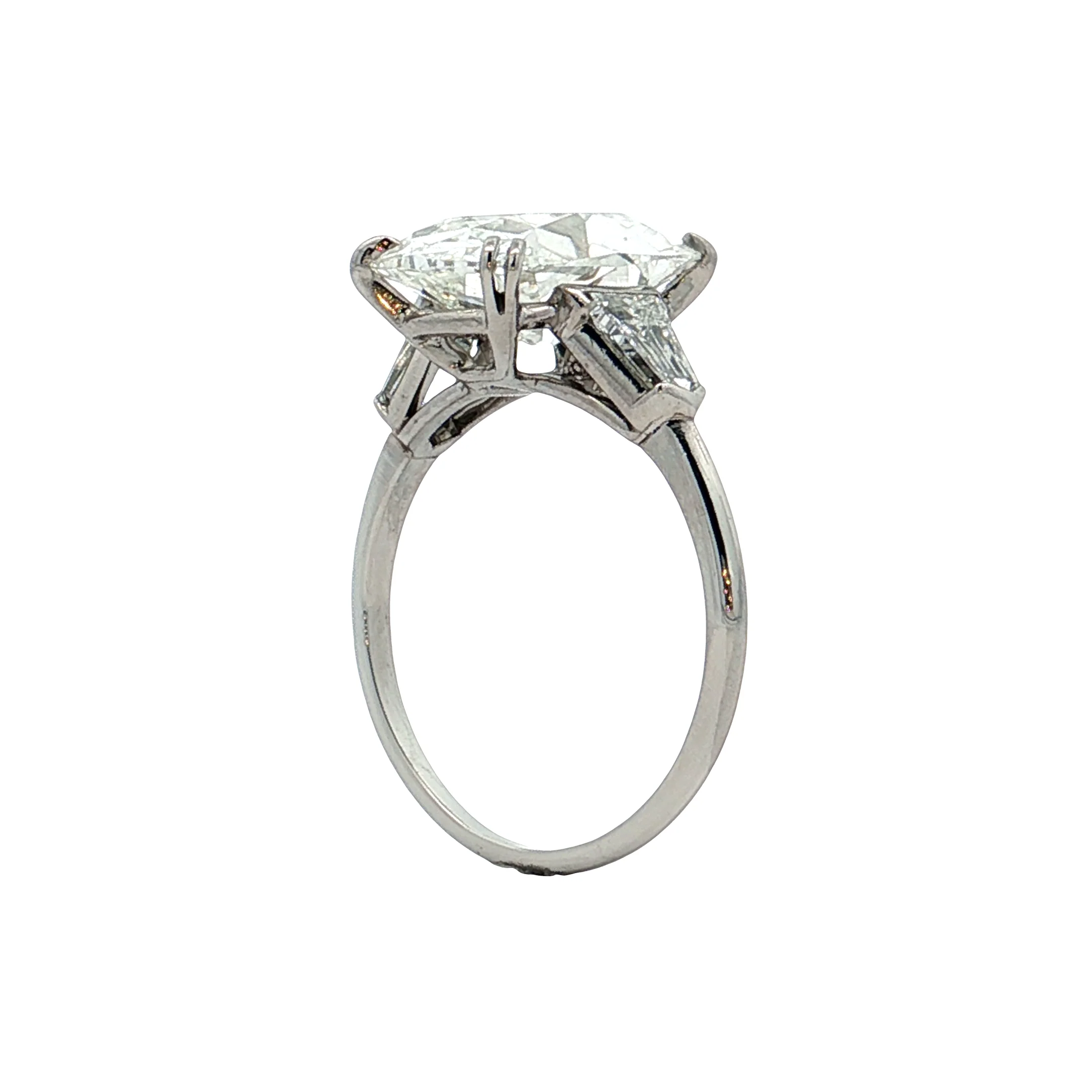 5.77 Vintage GIA Old Mine Cushion Diamond Engagement Ring Platinum - Image 5